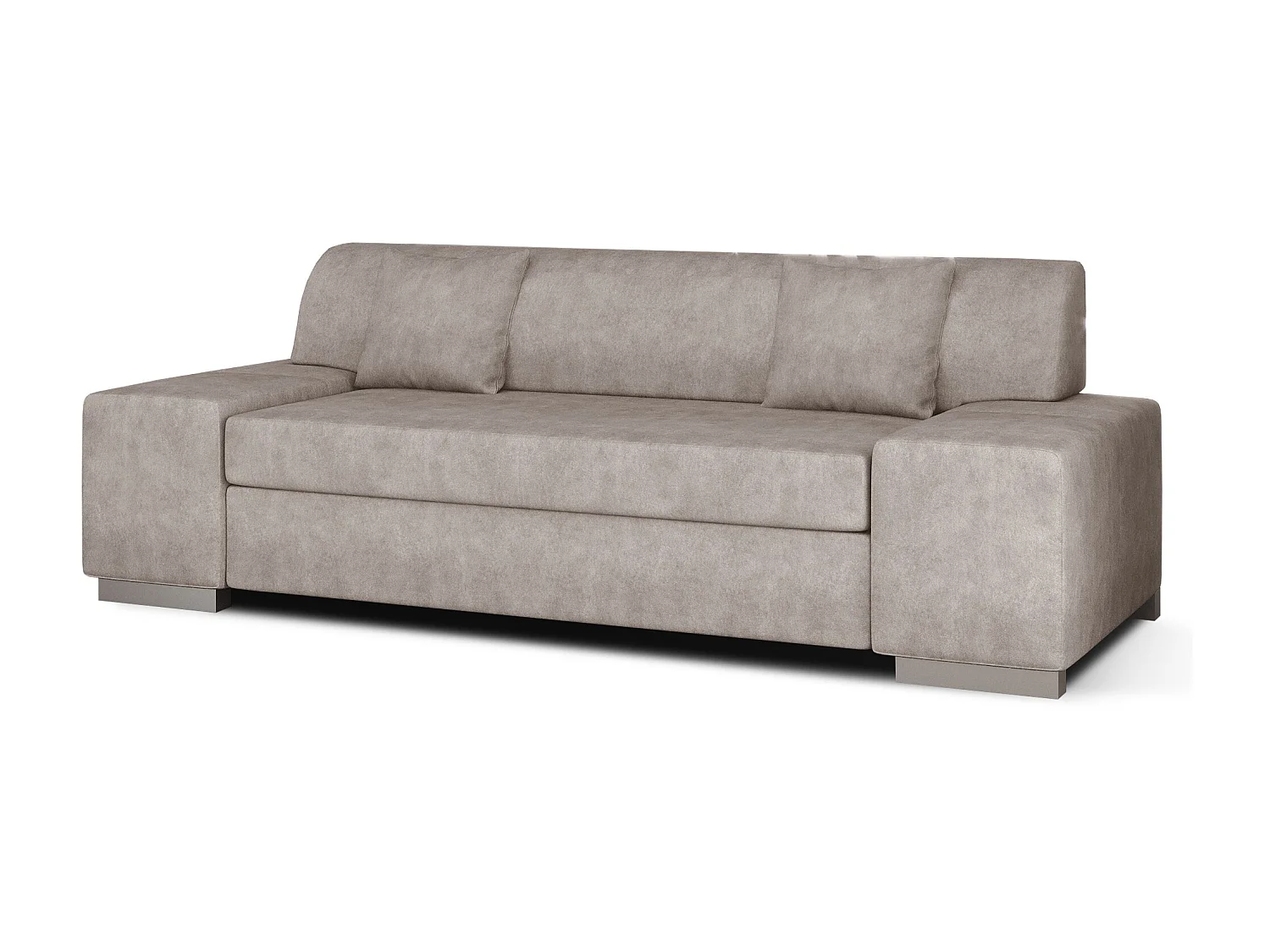 Minimalistische 3/4-zitsbank donkerbeige stof Plazo 210 cm