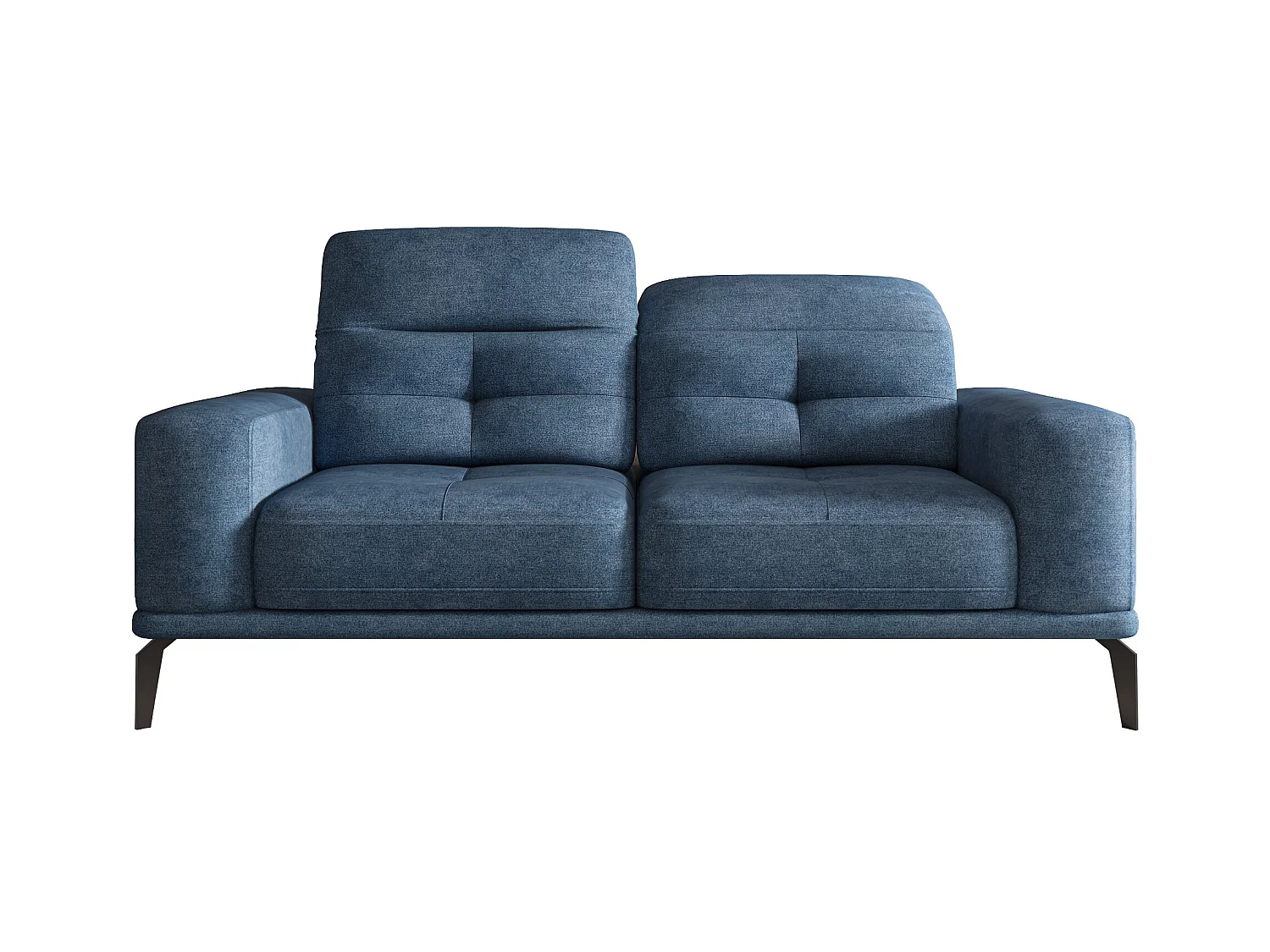 Canapé droit design 2-3 places tissu bleu clair Torpille 195cm