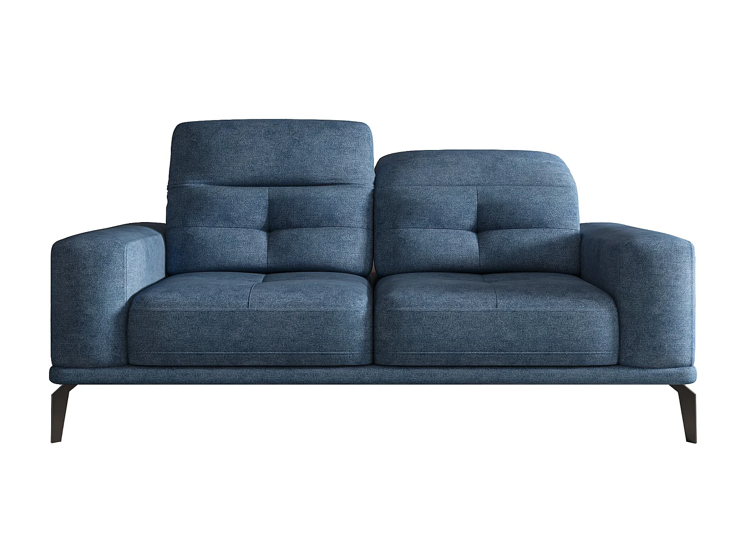 Canapé droit design 2-3 places tissu bleu clair Torpille 195cm