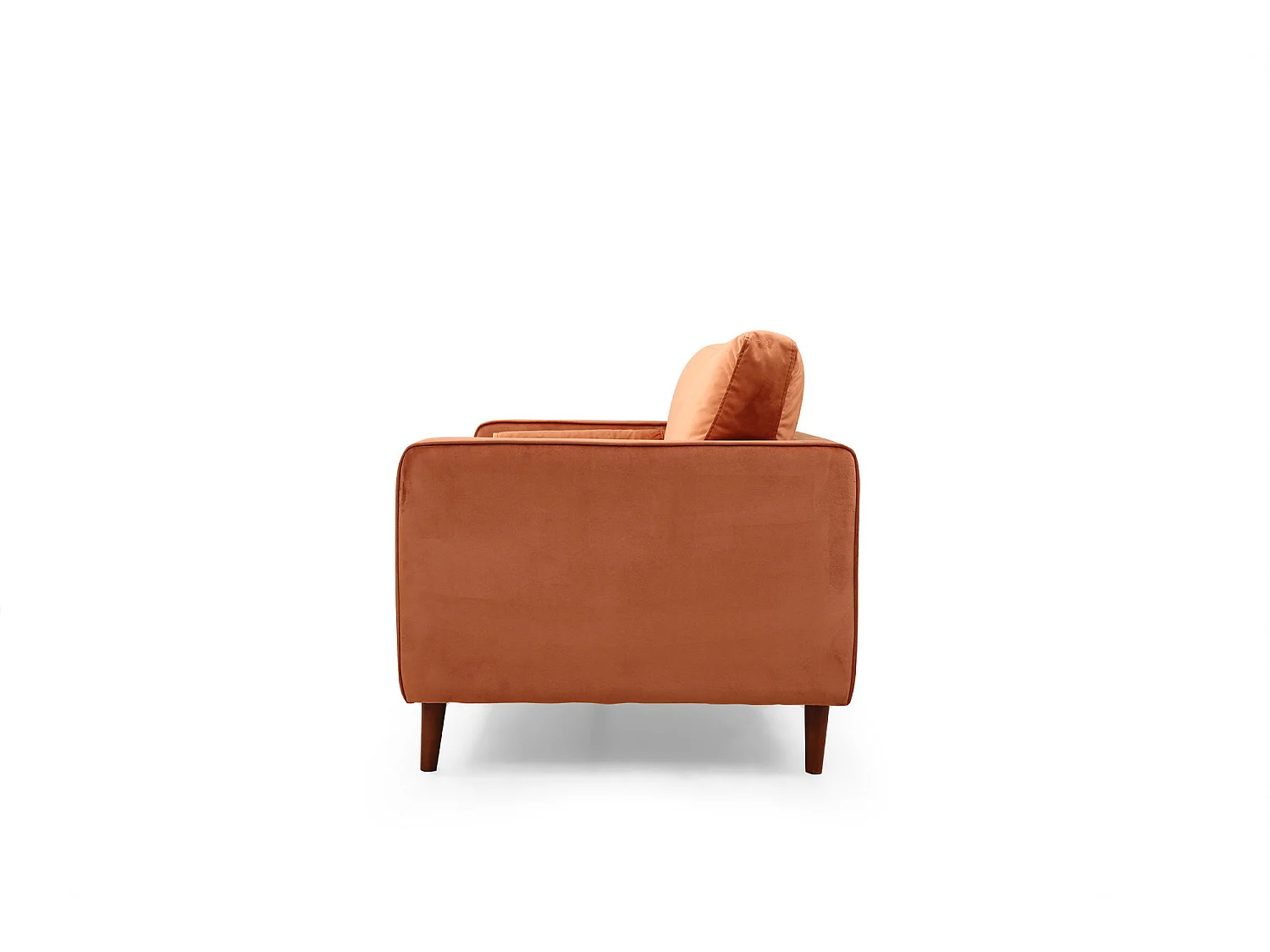 Canapé 3 places velours orange Romuza 215cm