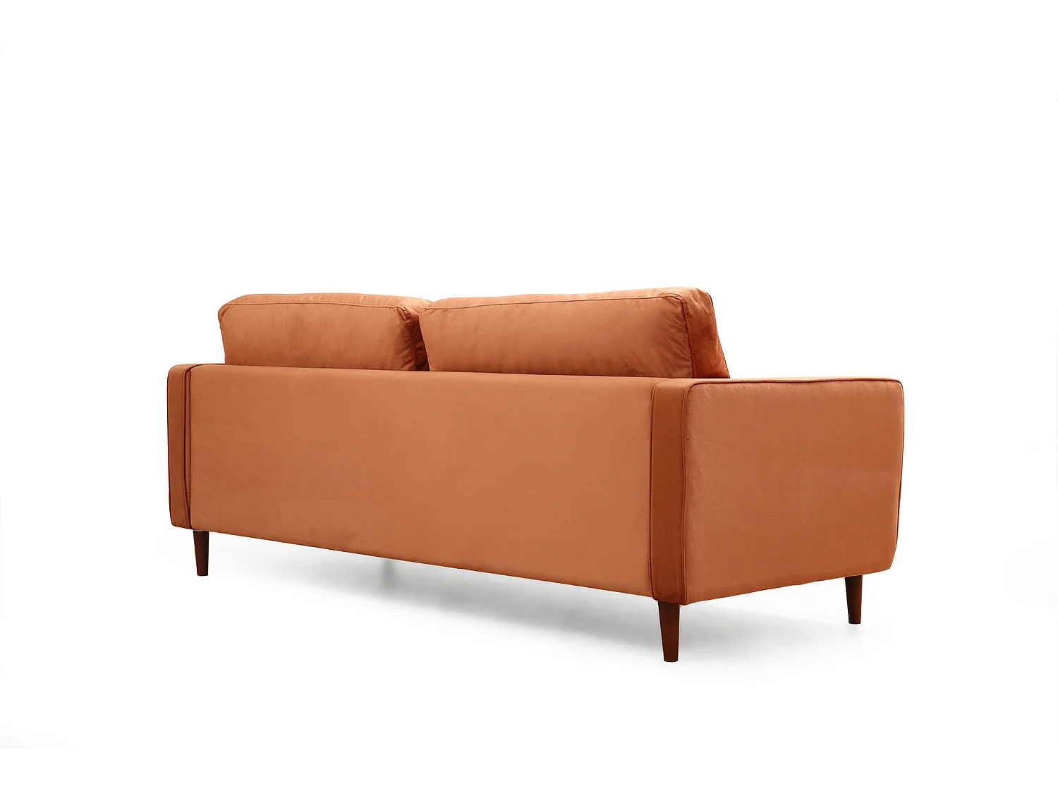 Canapé 3 places velours orange Romuza 215cm