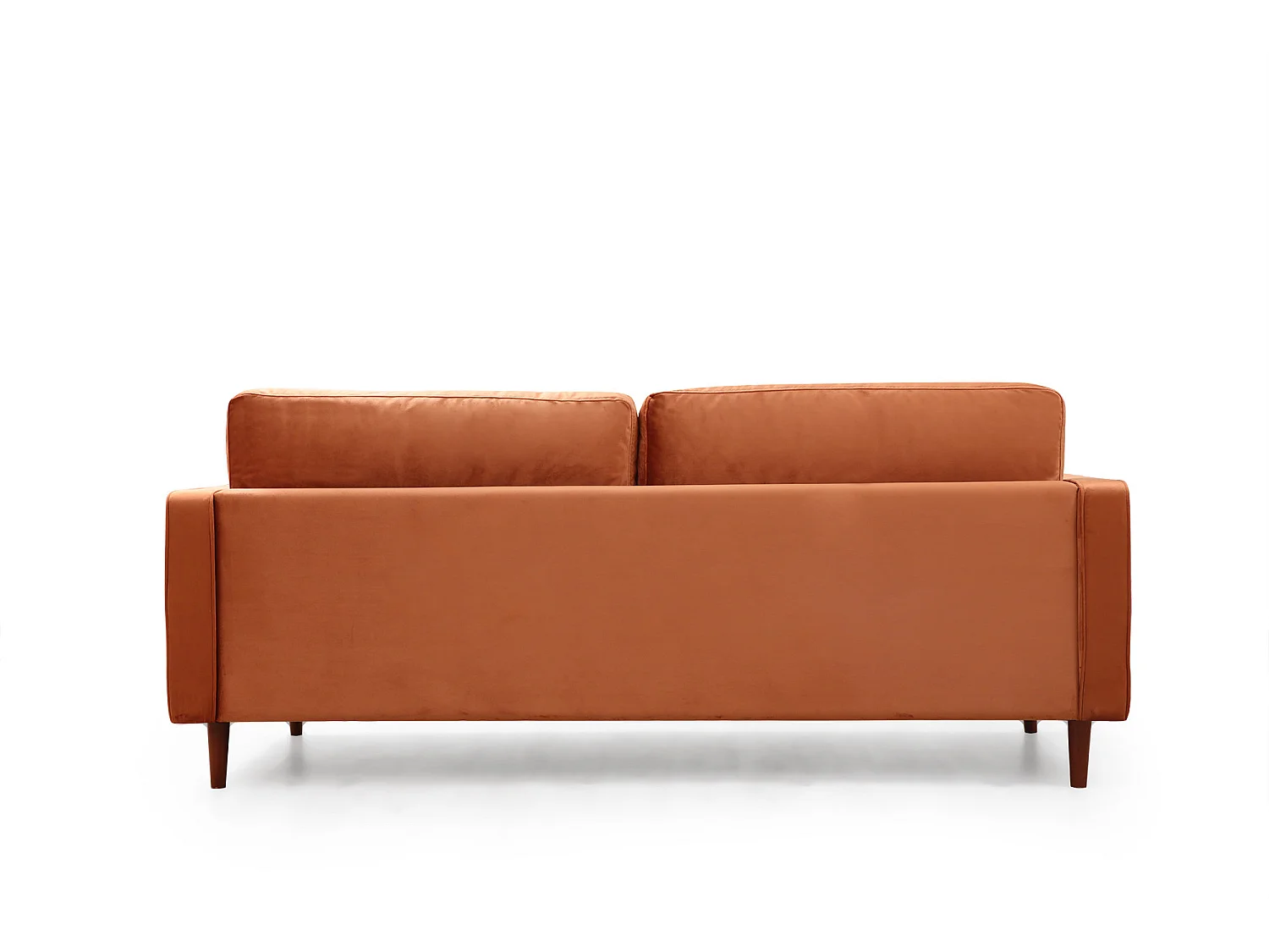 Canapé 3 places velours orange Romuza 215cm