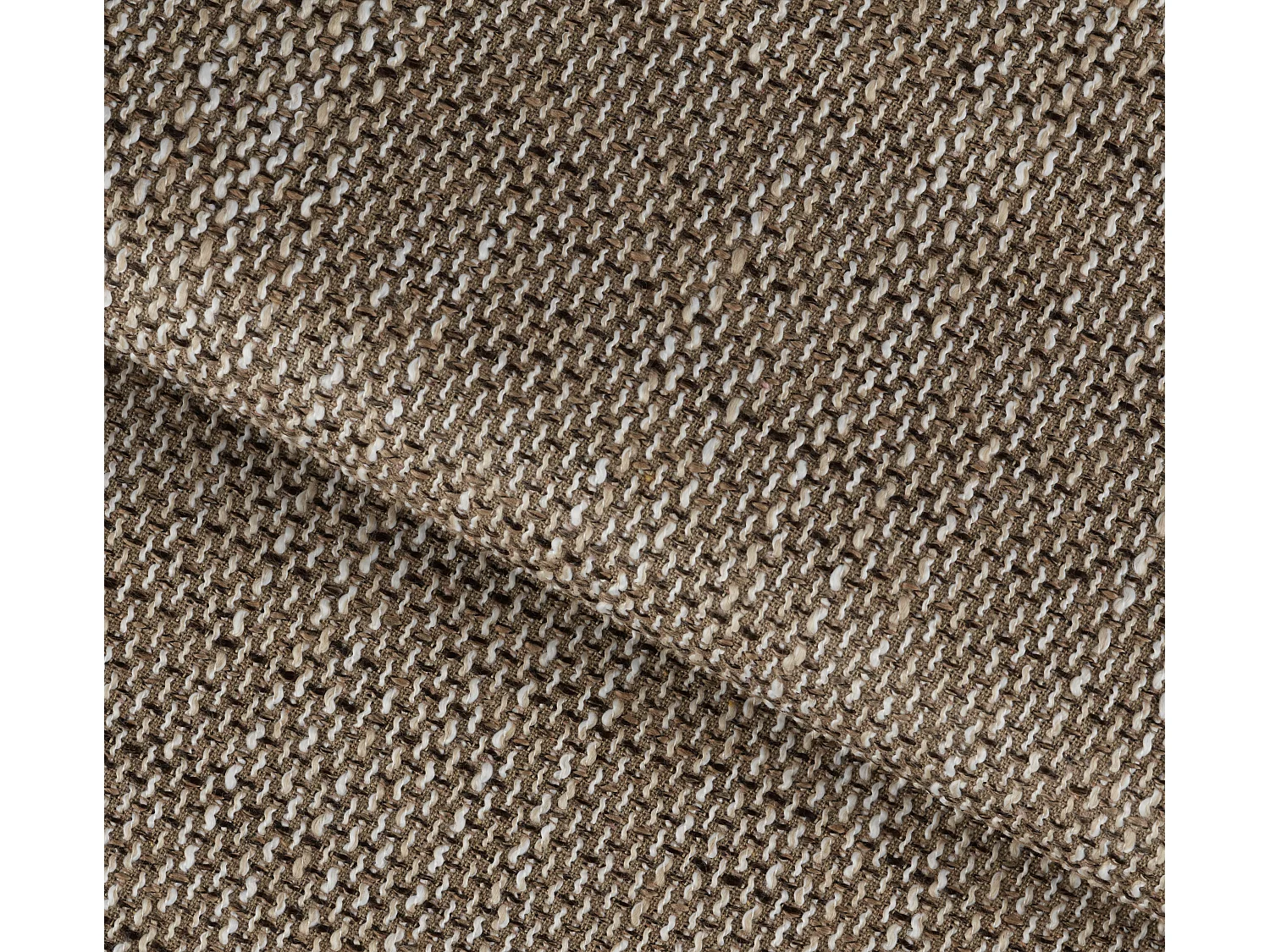 Canapé d'angle gauche design matelassé tissu beige chiné et pied noir Kazane 275cm