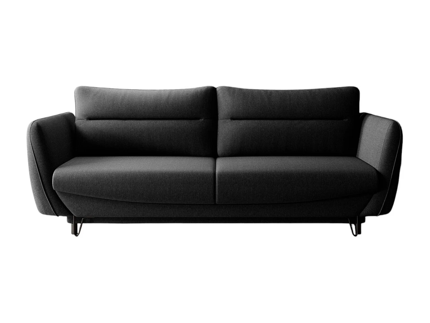 3/4 zits slaapbank zwarte stof Zurik 236 cm