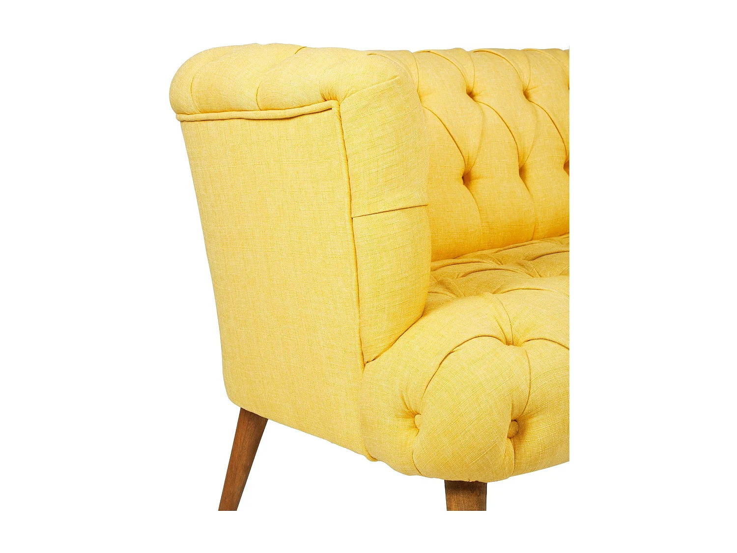 2-zits bank in Chesterfield-stijl in Wester gele stof 140 cm