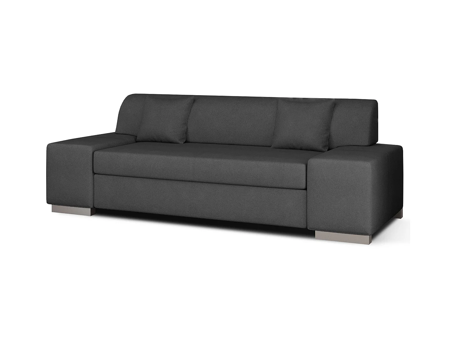 Canapé minimaliste 3-4 places tissu gris foncé Plazo 210cm