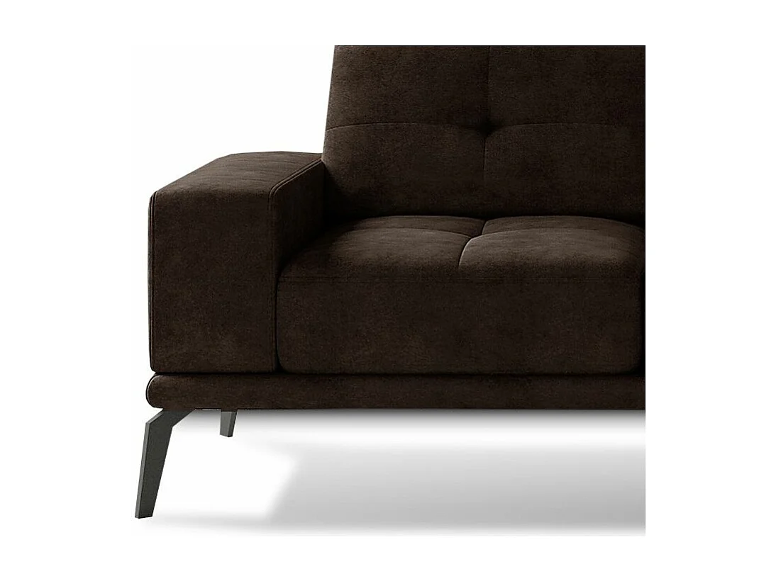 Canapé d'angle droit 5 places tissu marron Torpille 265cm