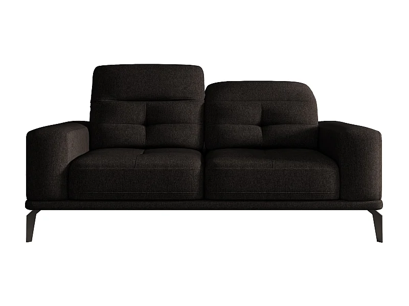 Canapé droit design 2-3 places tissu doux marron Torpille 195cm