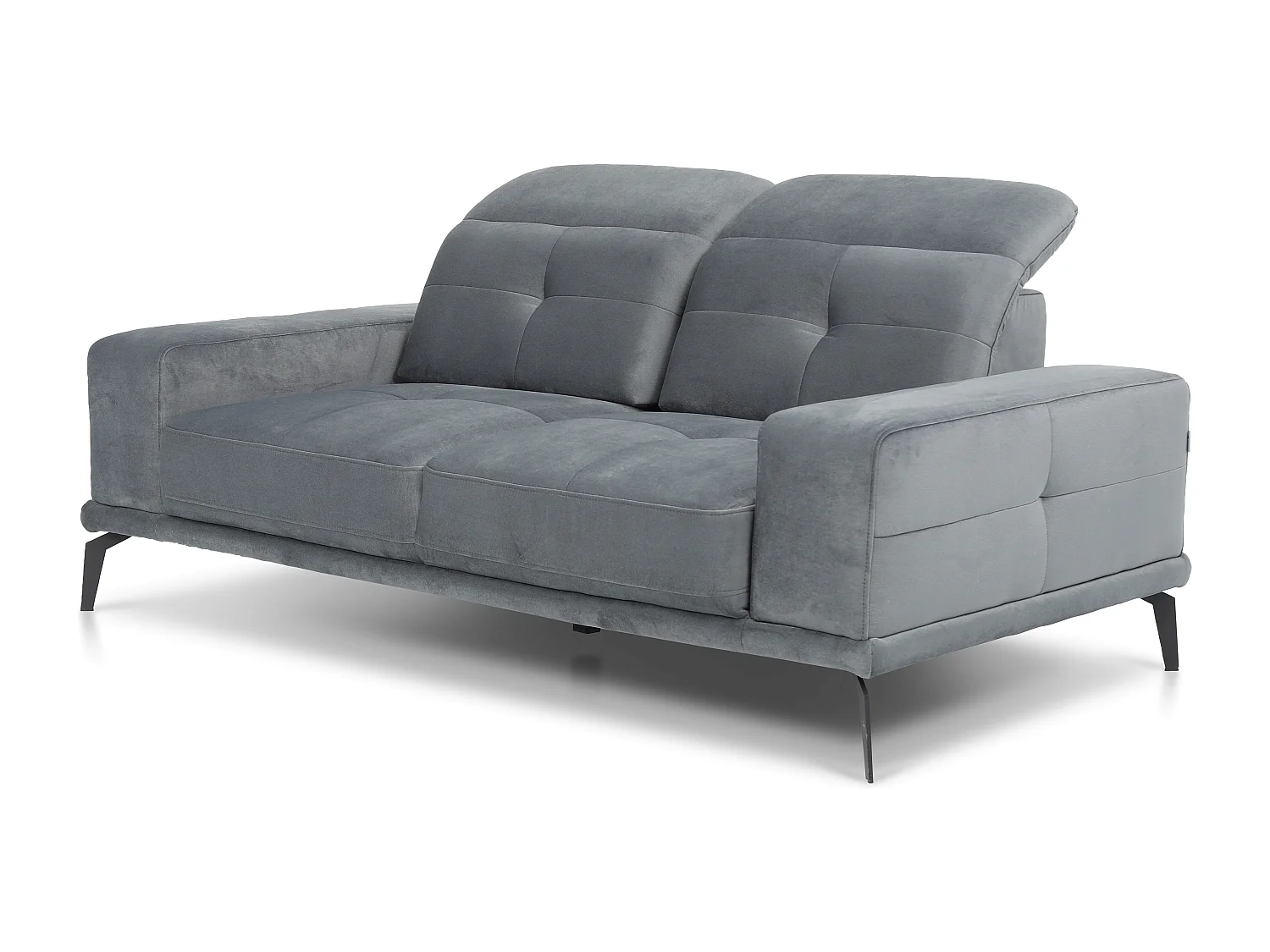 Canapé droit design 2-3 places tissu doux marron Torpille 195cm