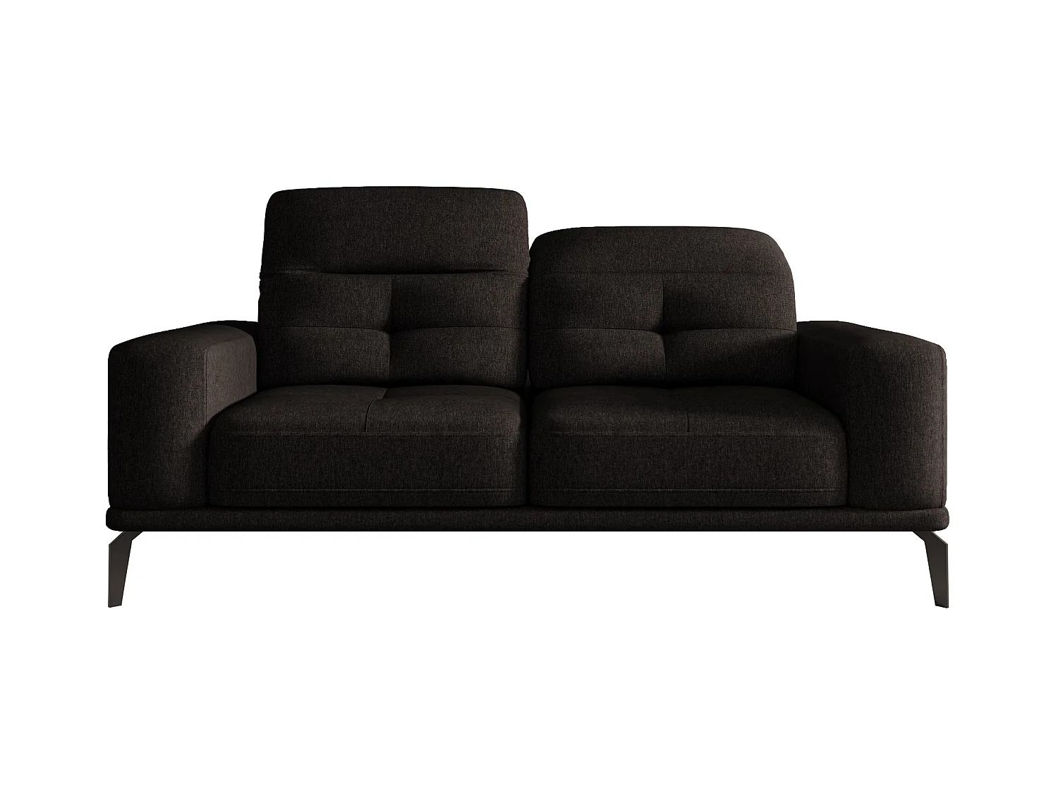 Canapé droit design 2-3 places tissu doux marron Torpille 195cm