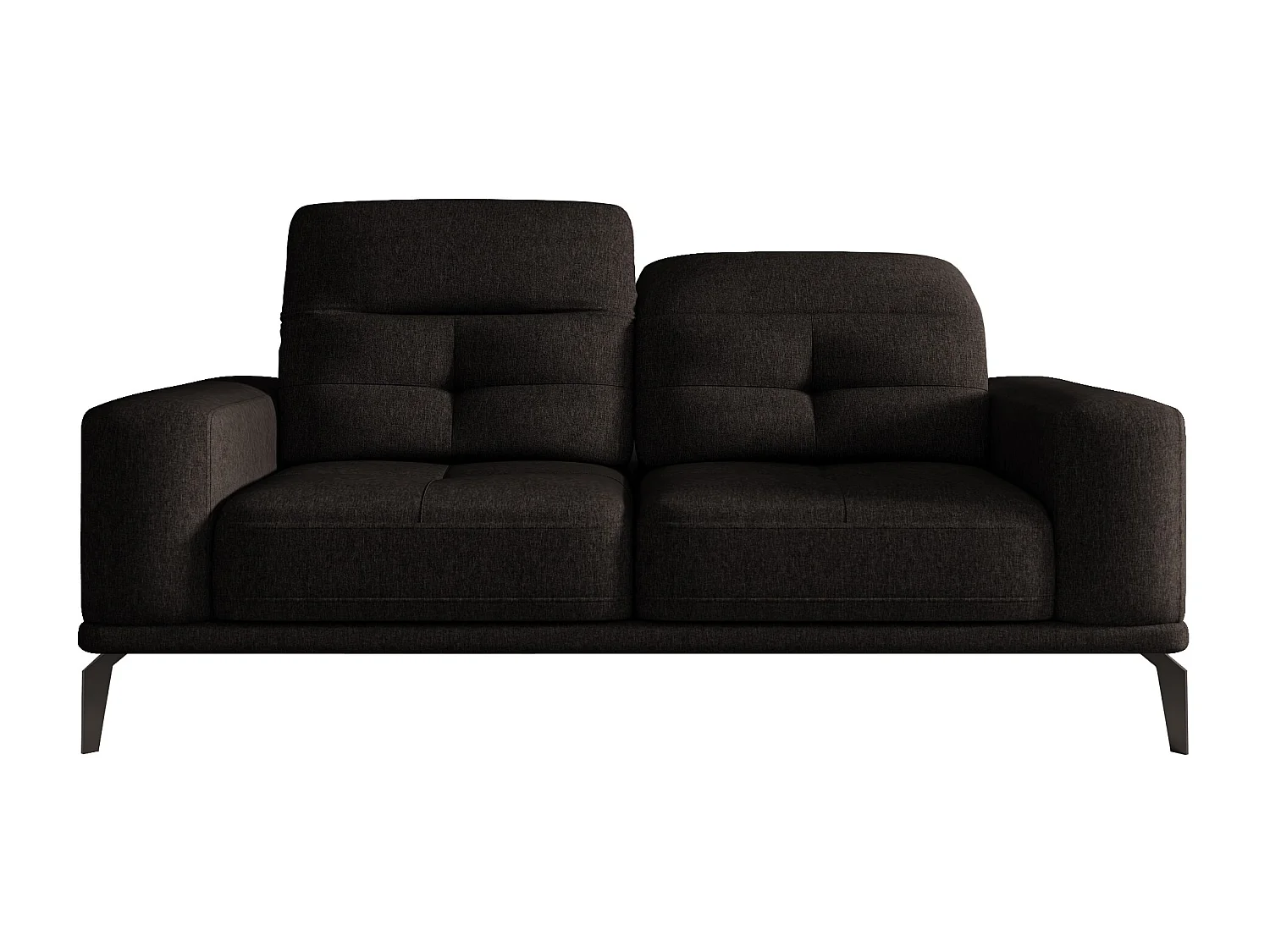 Canapé droit design 2-3 places tissu doux marron Torpille 195cm