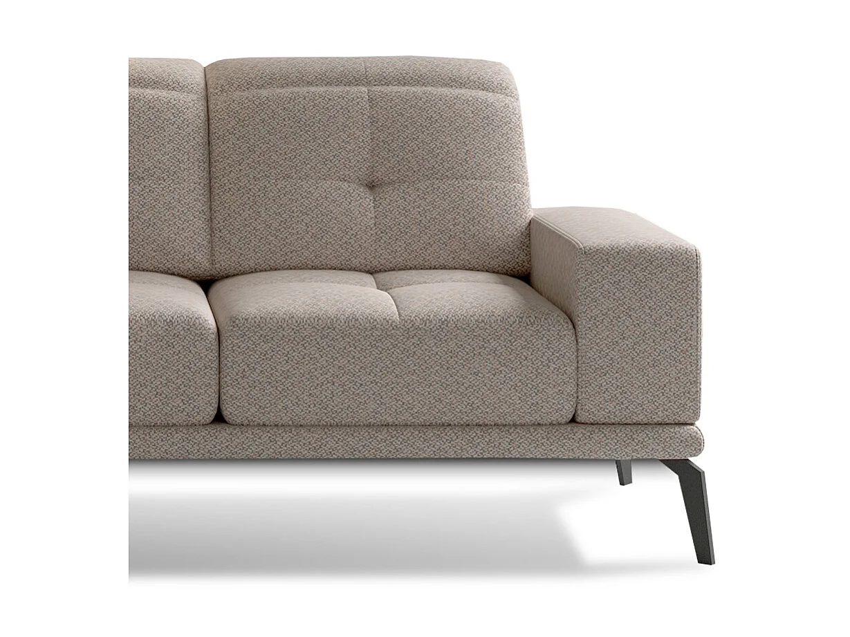 Canapé d'angle gauche 5 places tissu beige Torpille 265cm