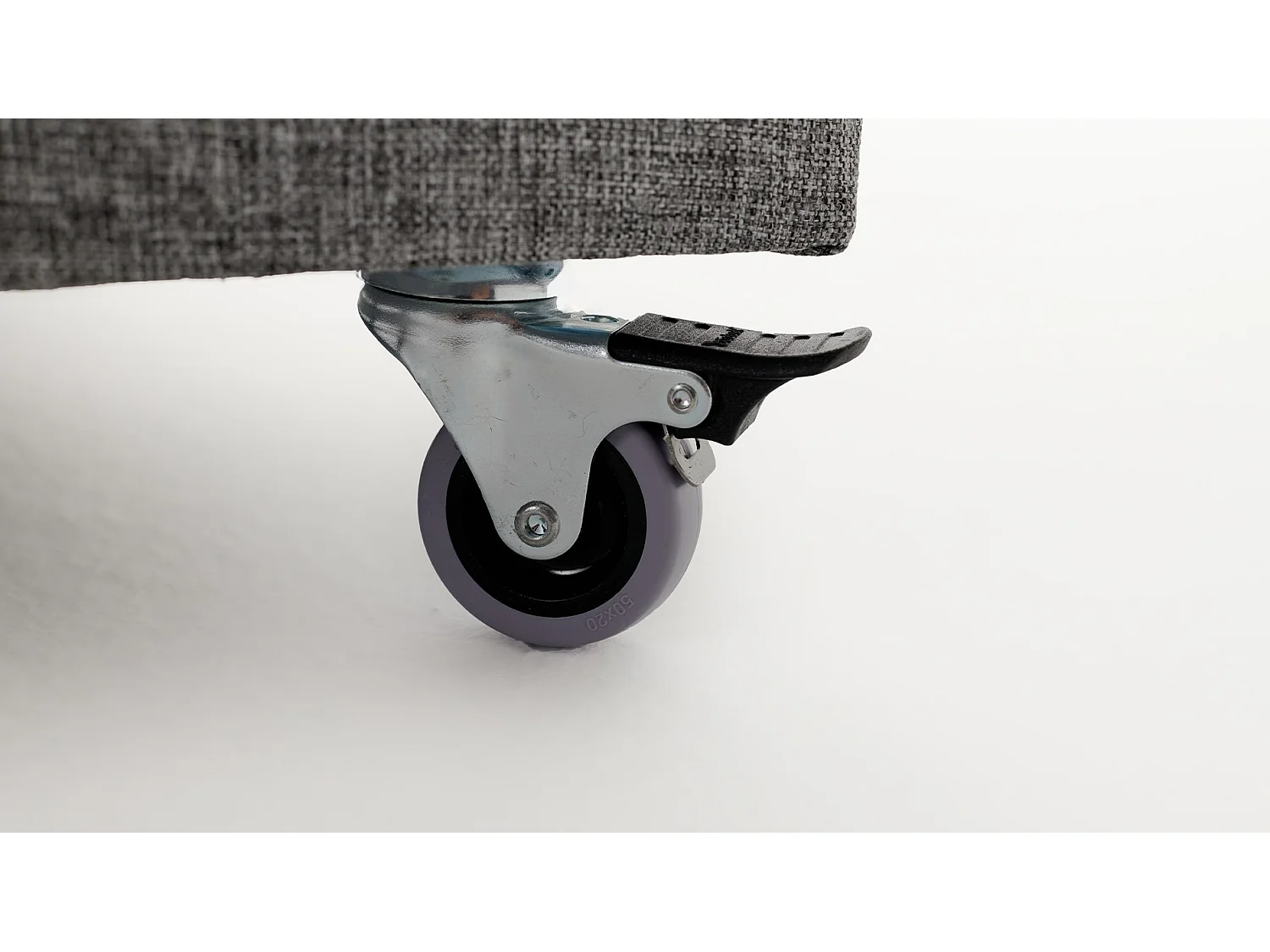 Canapé d'angle gauche et 2 poufs tissu gris Tikona 280cm