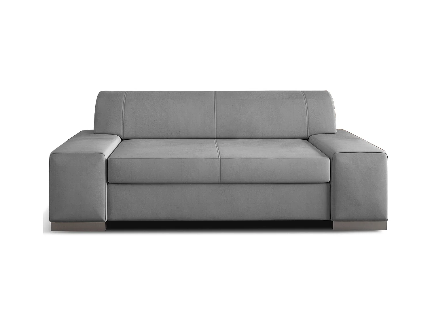 Canapé minimaliste 2-3 places velours gris clair Plazo 190cm