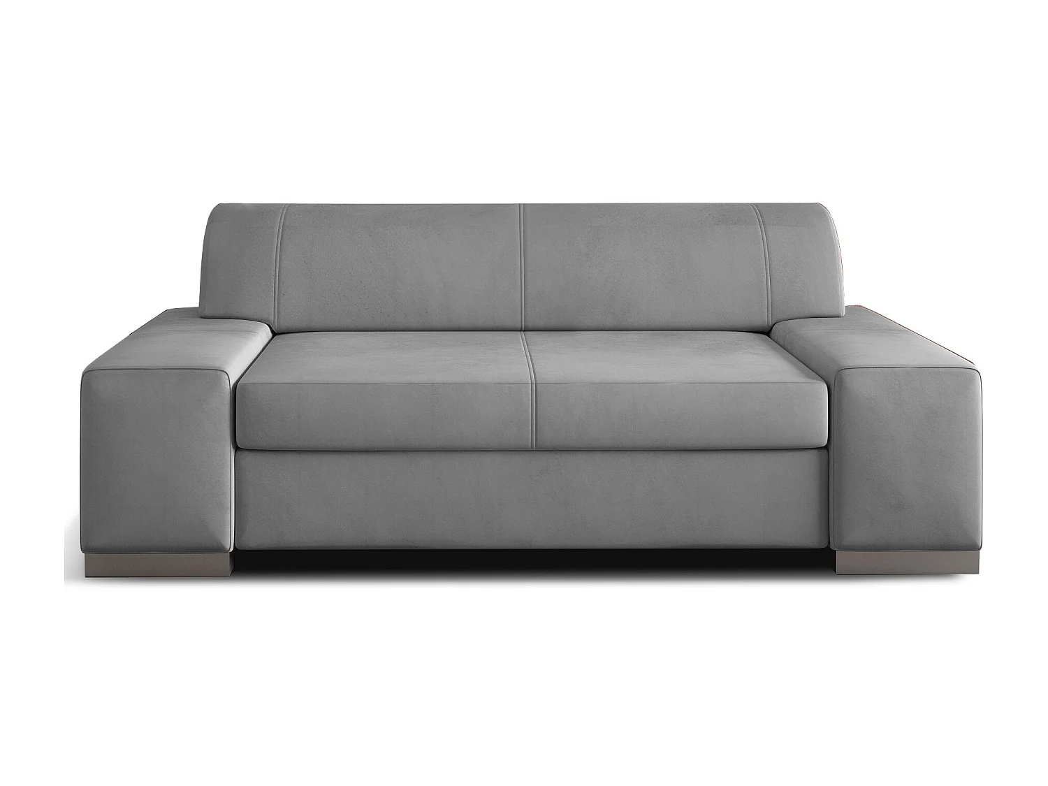 Canapé minimaliste 2-3 places velours gris clair Plazo 190cm