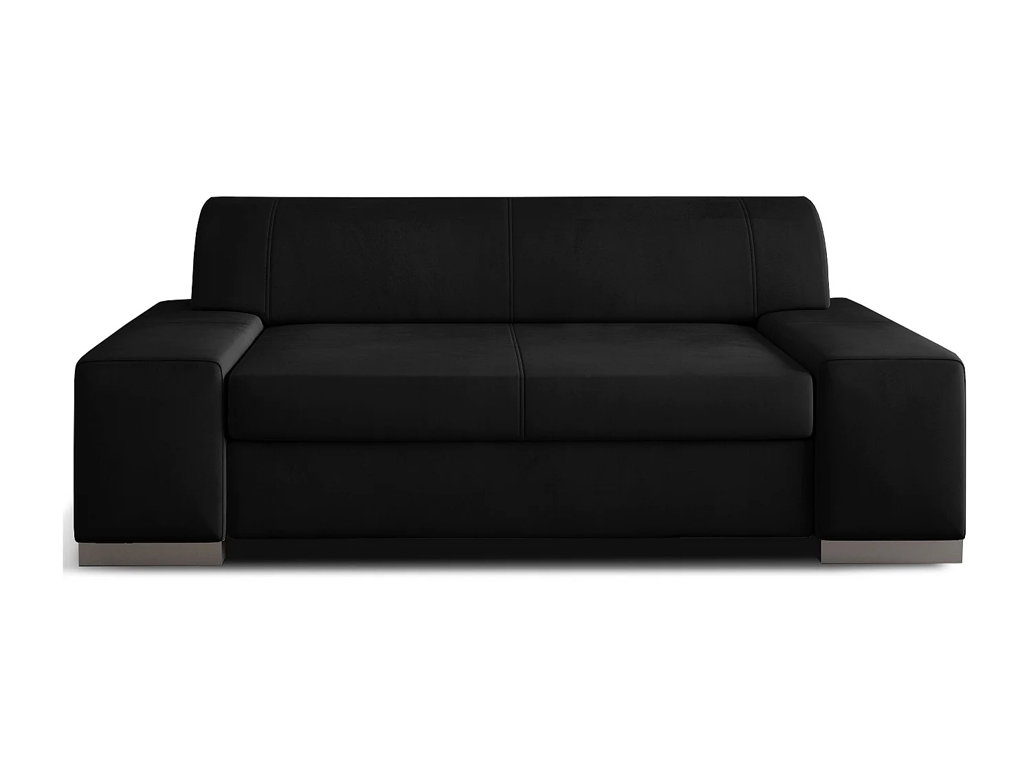 Canapé minimaliste 2-3 places velours noir Plazo 190cm