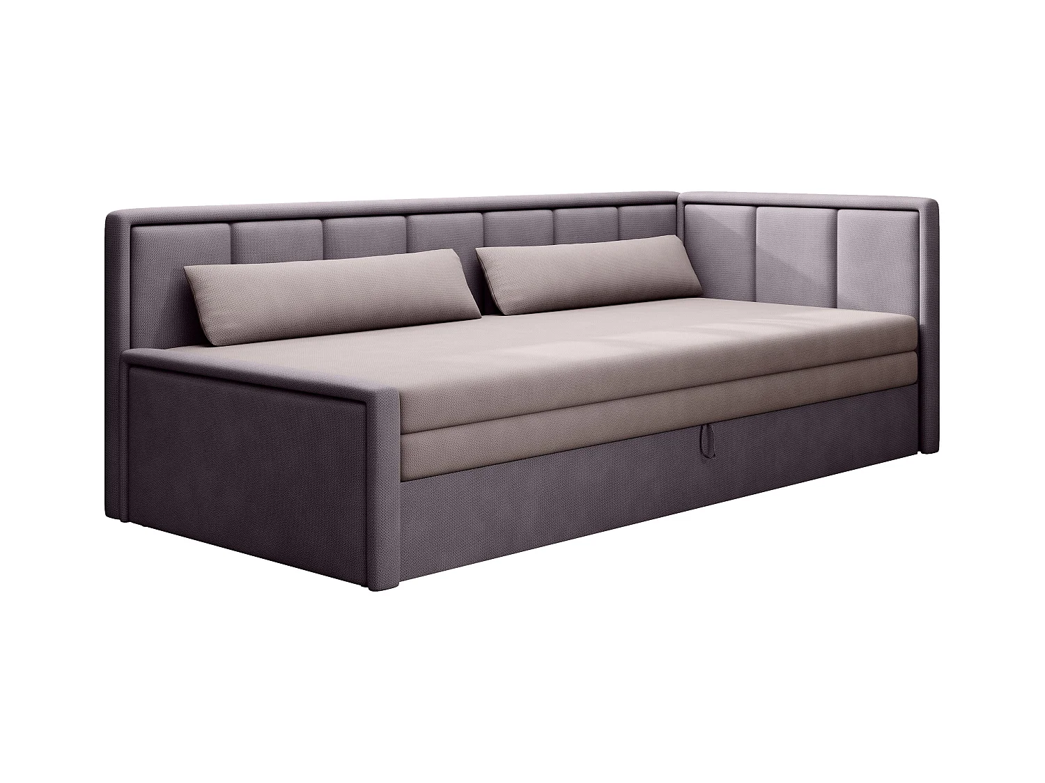 3-zits slaapbank in zachte stof Figo 214 cm-Kleur Parma-juiste hoek