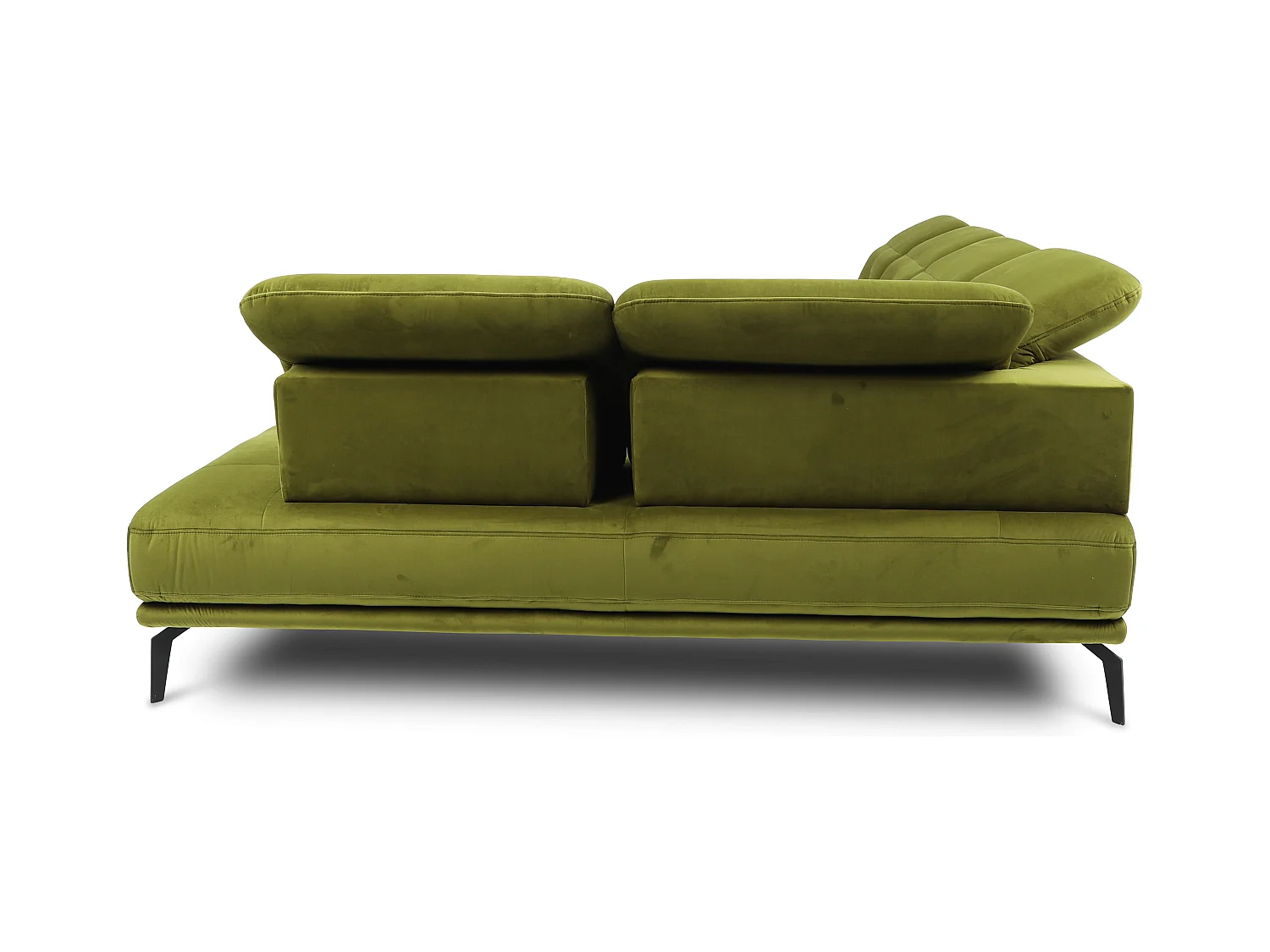 Canapé panoramique moderne simili cuir blanc angle droit Versus 350cm