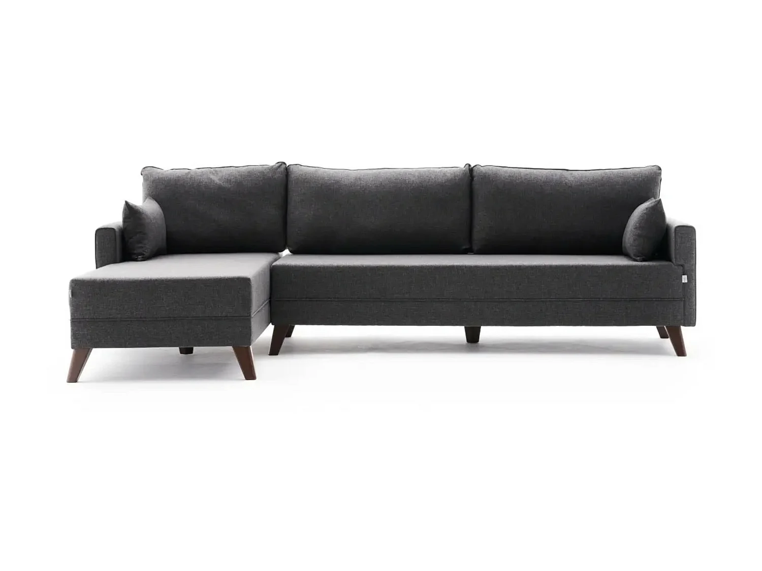 Linkerhoekbank 5 plaatsen donkergrijze stof Kandy 275 cm