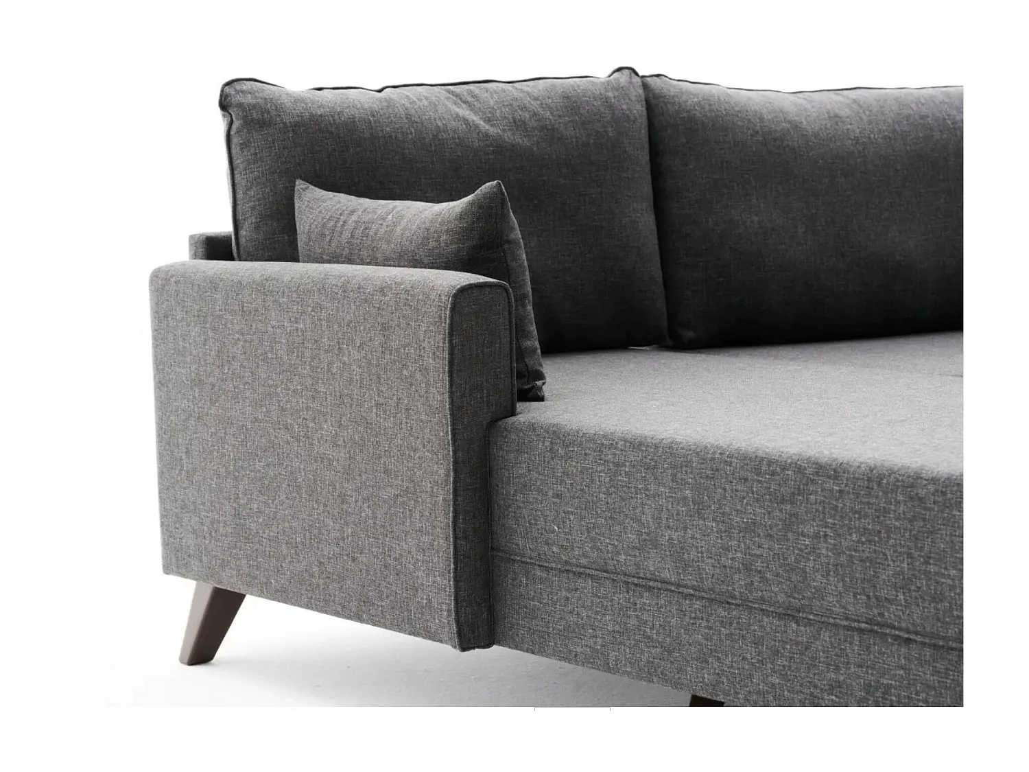 Linkerhoekbank 5 plaatsen donkergrijze stof Kandy 275 cm