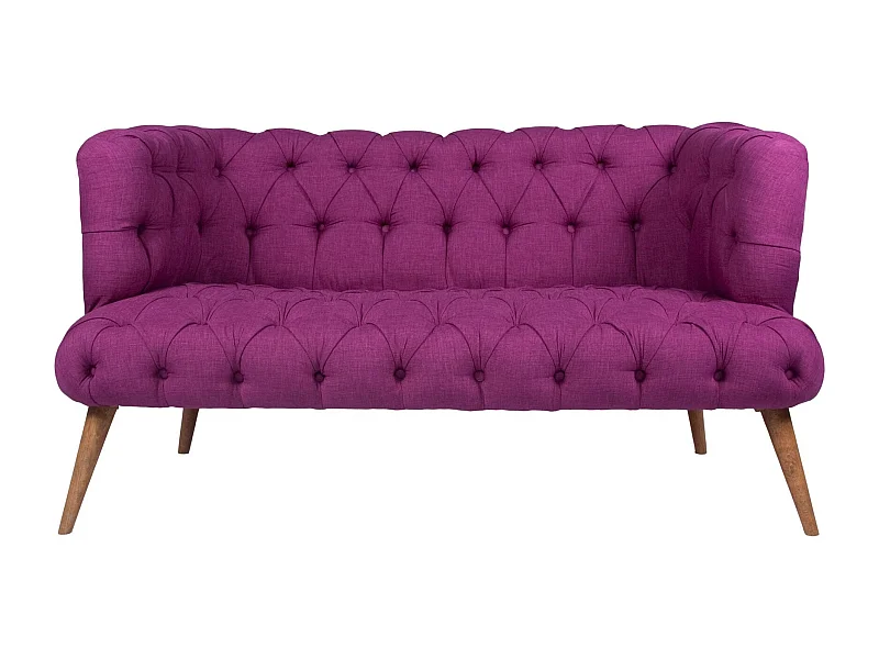2-zits Chesterfield stijl bank paarse stof Wester 140 cm