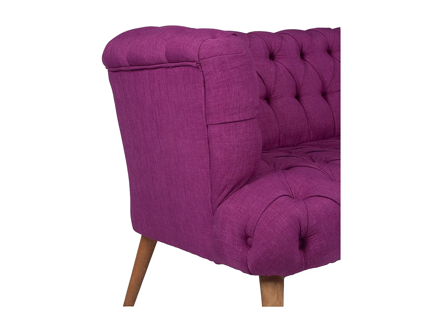 Canapé 2 places style Chesterfield tissu violet Wester 140cm