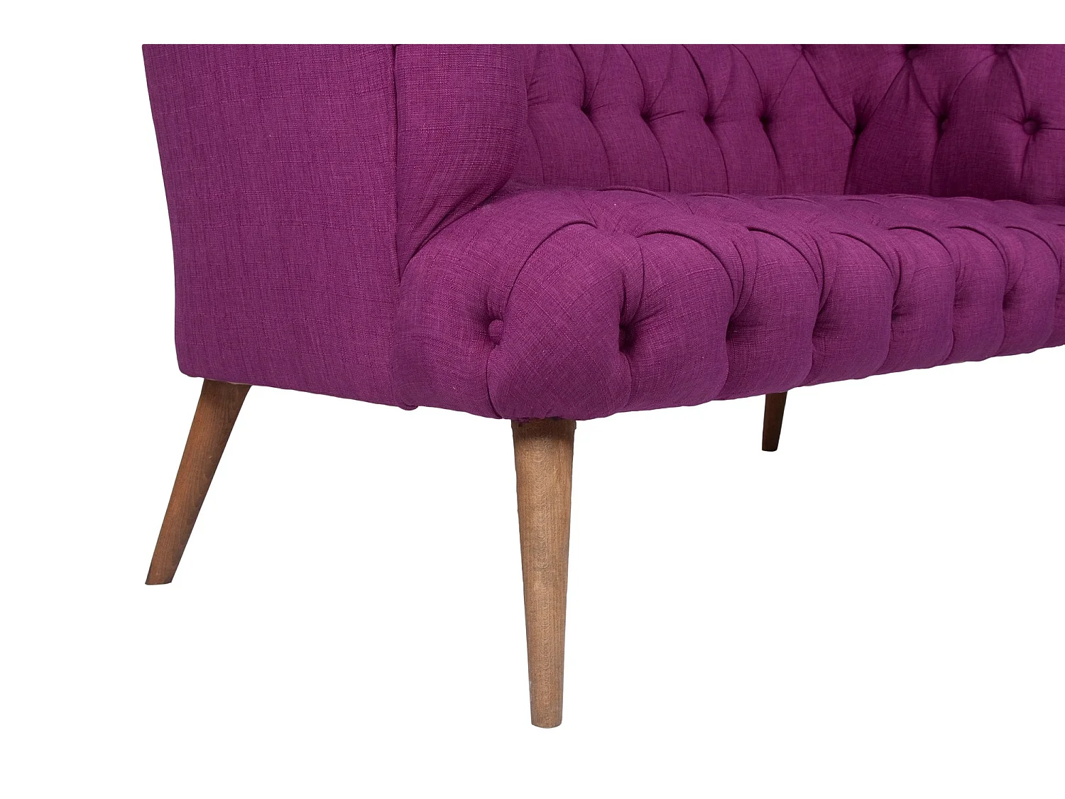 Canapé 2 places style Chesterfield tissu violet Wester 140cm