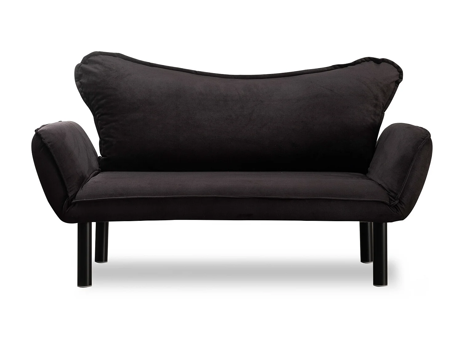Canapé convertible 2 places tissu noir Kalos 140cm