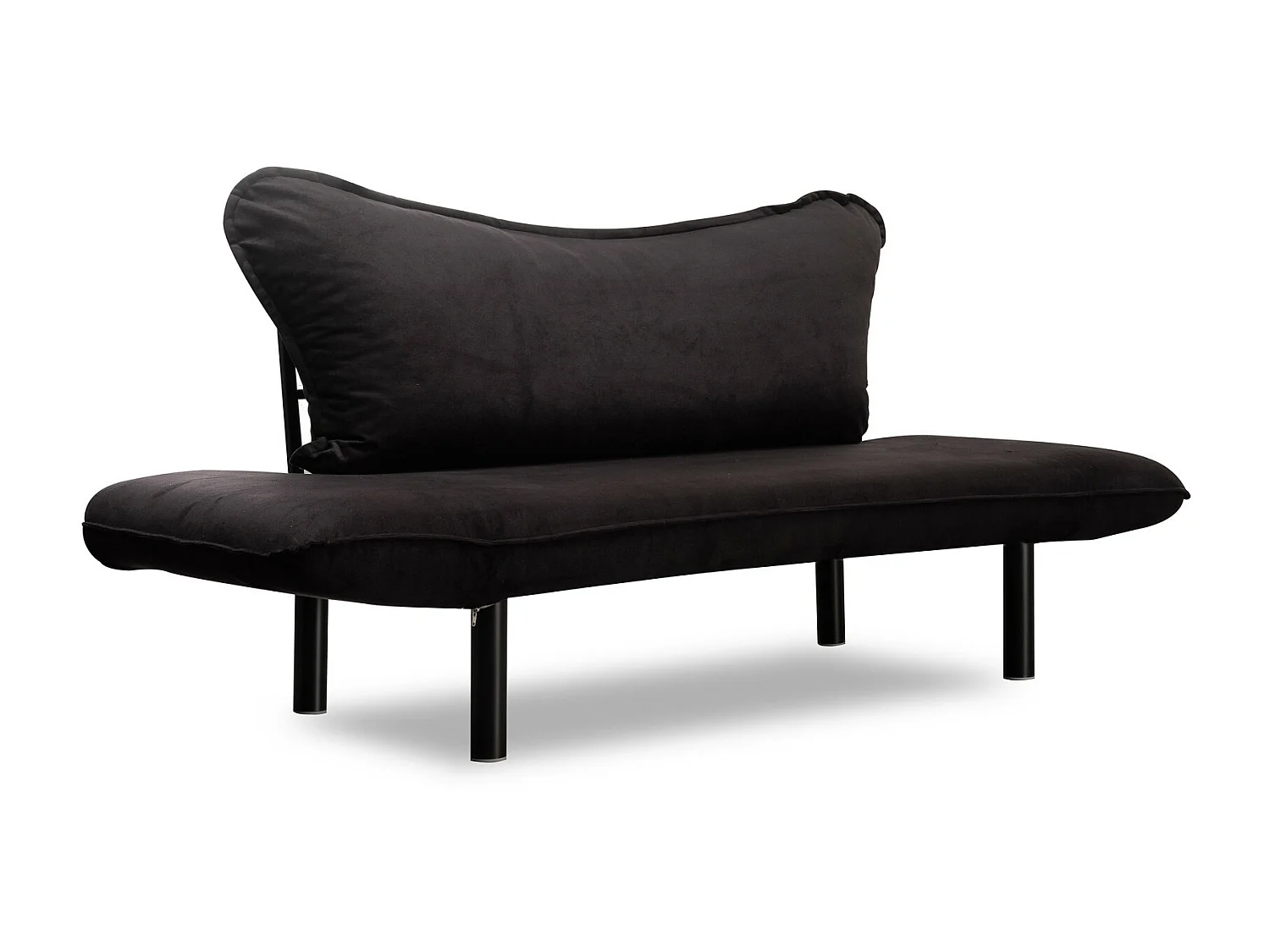 Canapé convertible 2 places tissu noir Kalos 140cm