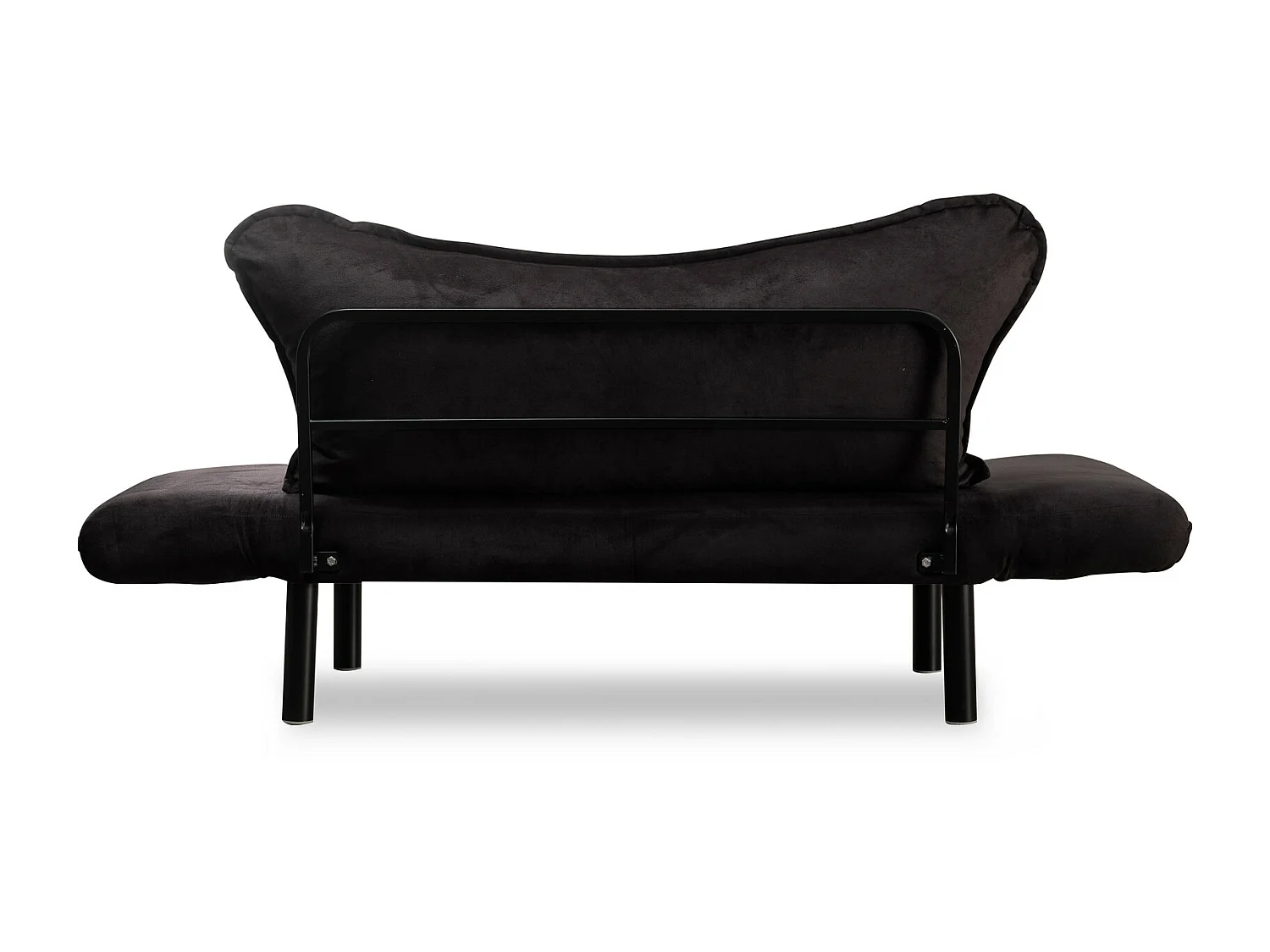 Canapé convertible 2 places tissu noir Kalos 140cm