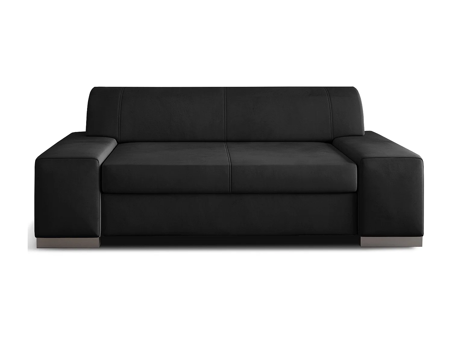 Canapé minimaliste 2-3 places velours anthracite Plazo 190cm