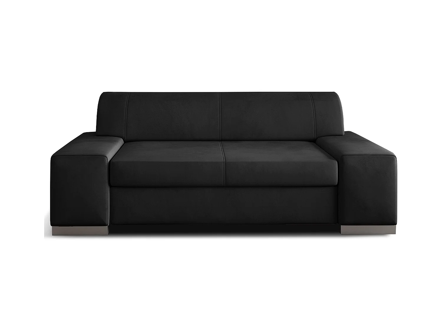 Canapé minimaliste 2-3 places velours anthracite Plazo 190cm
