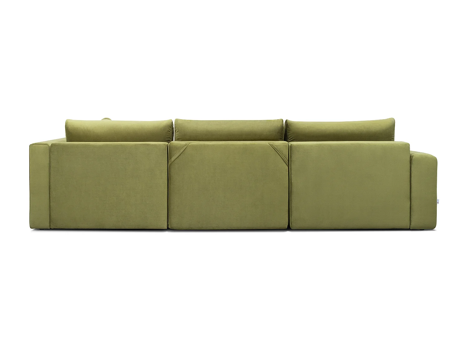 Panoramische converteerbare designbank gecapitonneerd zwarte stof links chaise longue Boston 350 cm