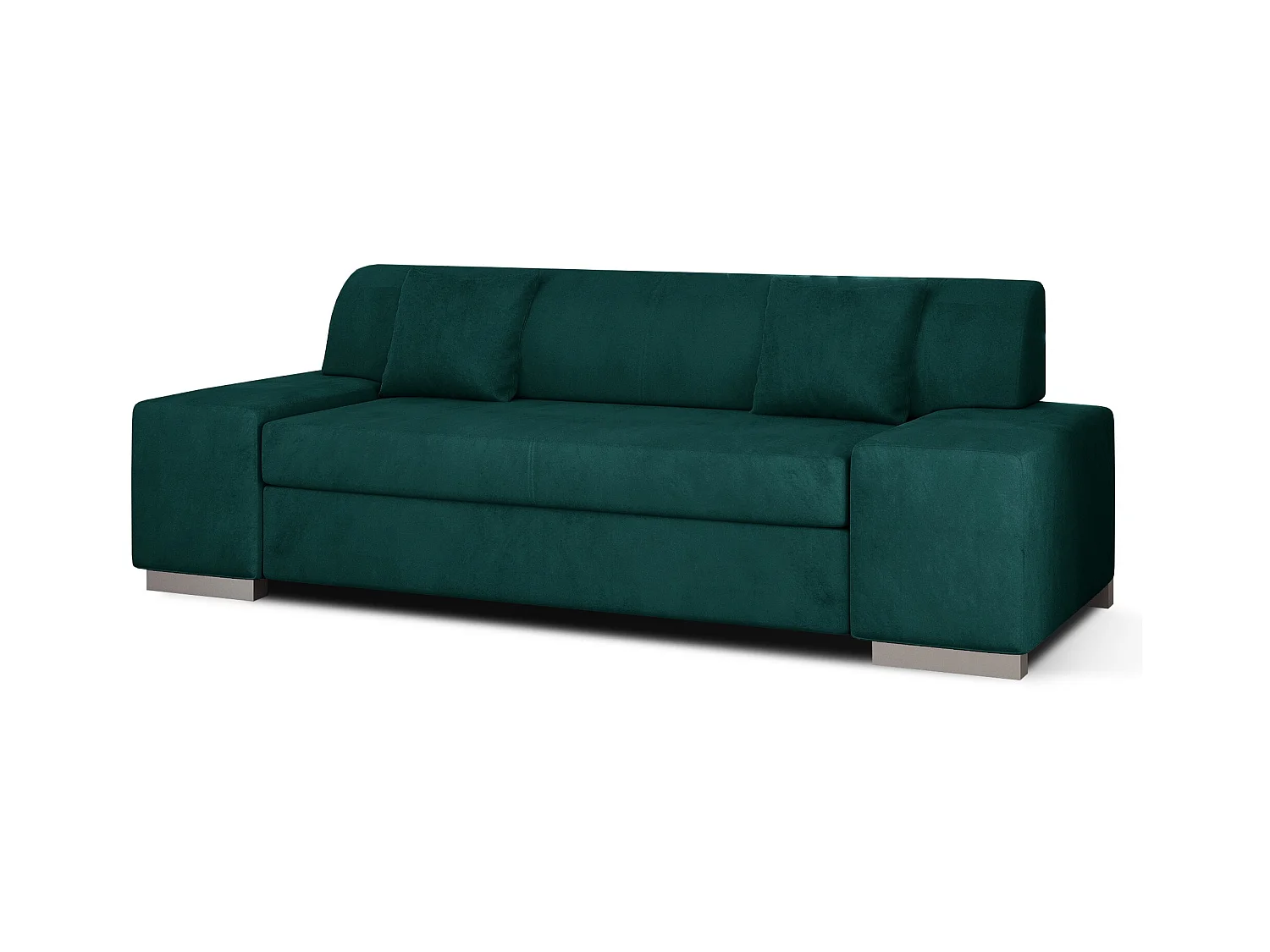 Canapé minimaliste 3-4 places velours vert pin Plazo 210cm