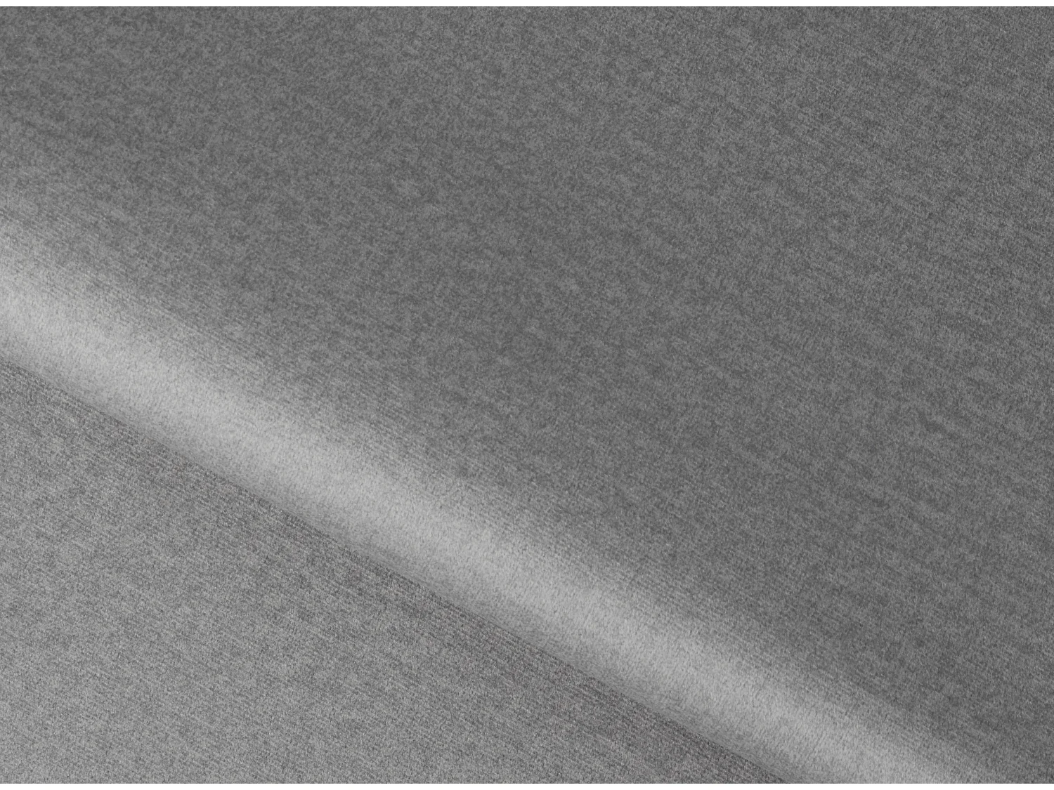 Designer rechte bank 2/3 zits zachte lichtgrijze stof Torpille 195 cm