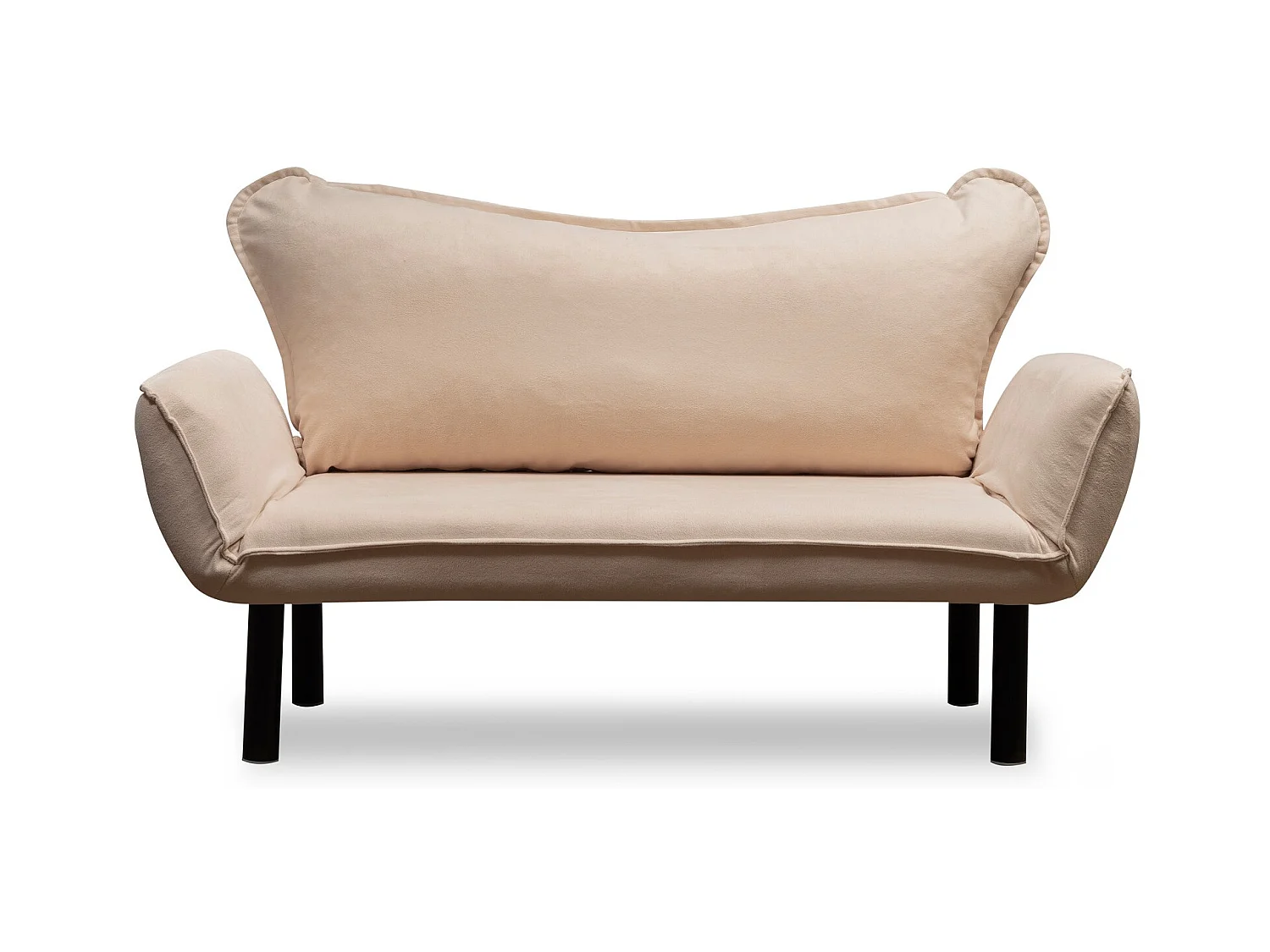2-zits slaapbank in lichtbeige stof Kalos 140 cm