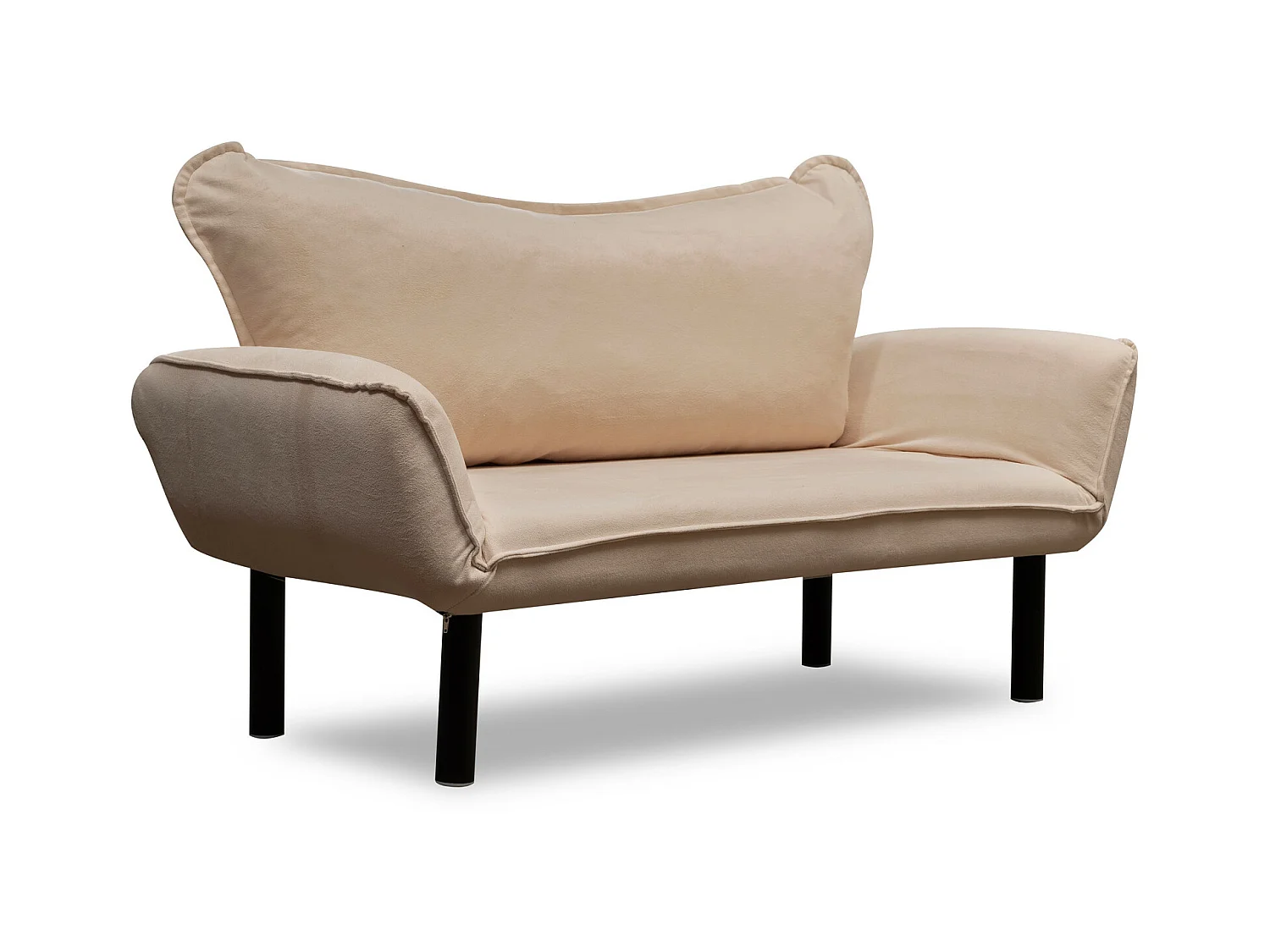 Canapé convertible 2 places tissu beige clair Kalos 140cm