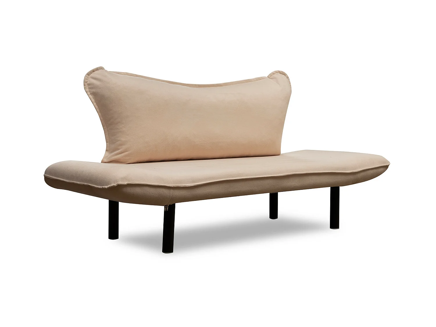 Canapé convertible 2 places tissu beige clair Kalos 140cm