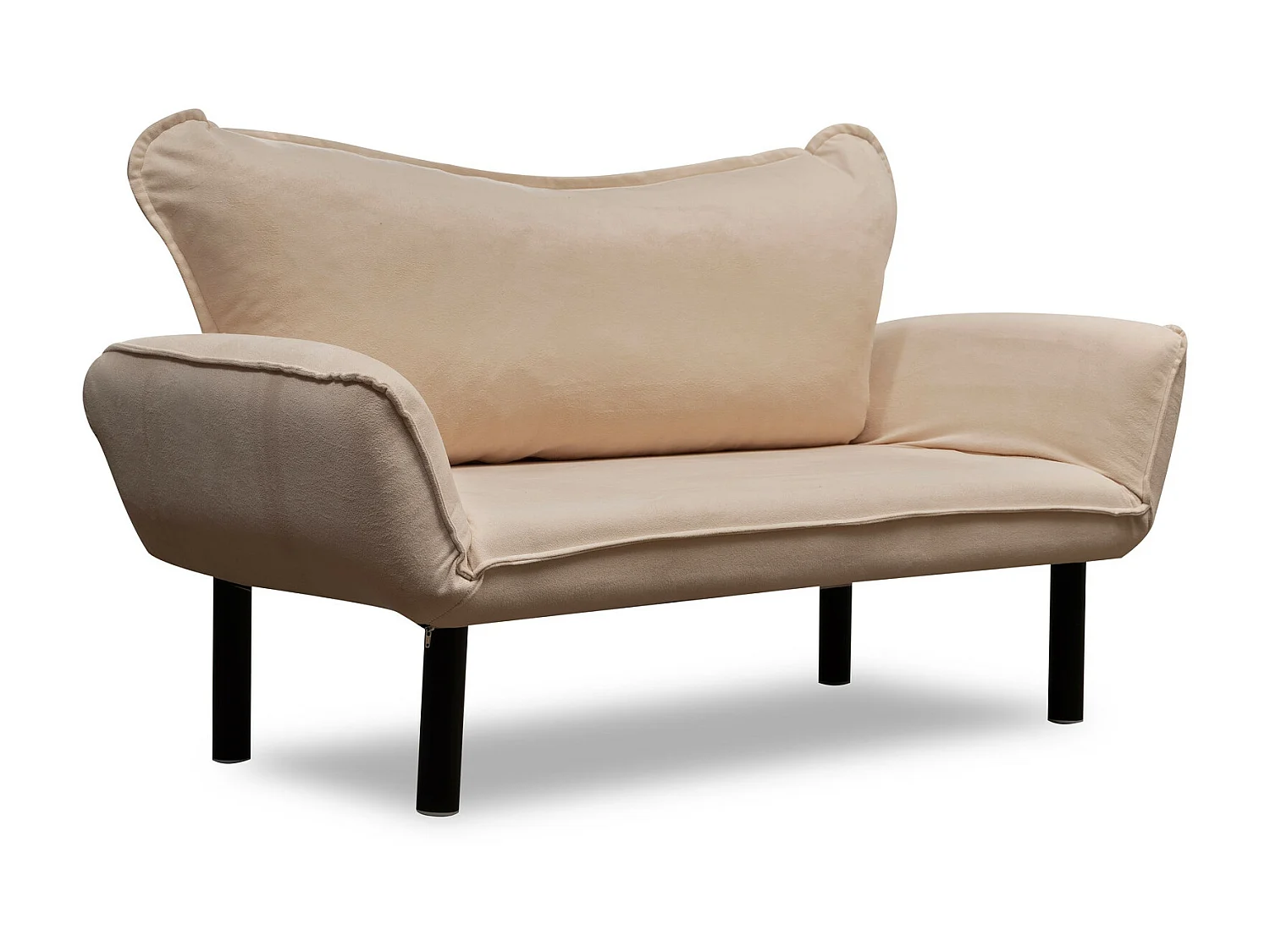 Canapé convertible 2 places tissu beige clair Kalos 140cm