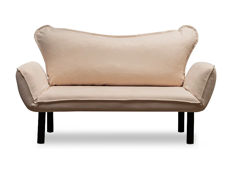 Canapé convertible 2 places tissu beige clair Kalos 140cm