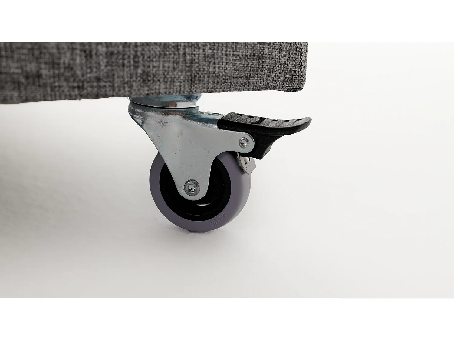 Canapé d'angle droit et 2 poufs tissu gris Tikona 280cm