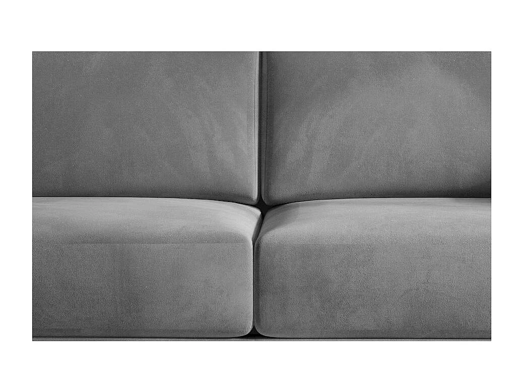 Canapé convertible design 4 places velours gris foncé et pieds métal noir Arkia 260cm