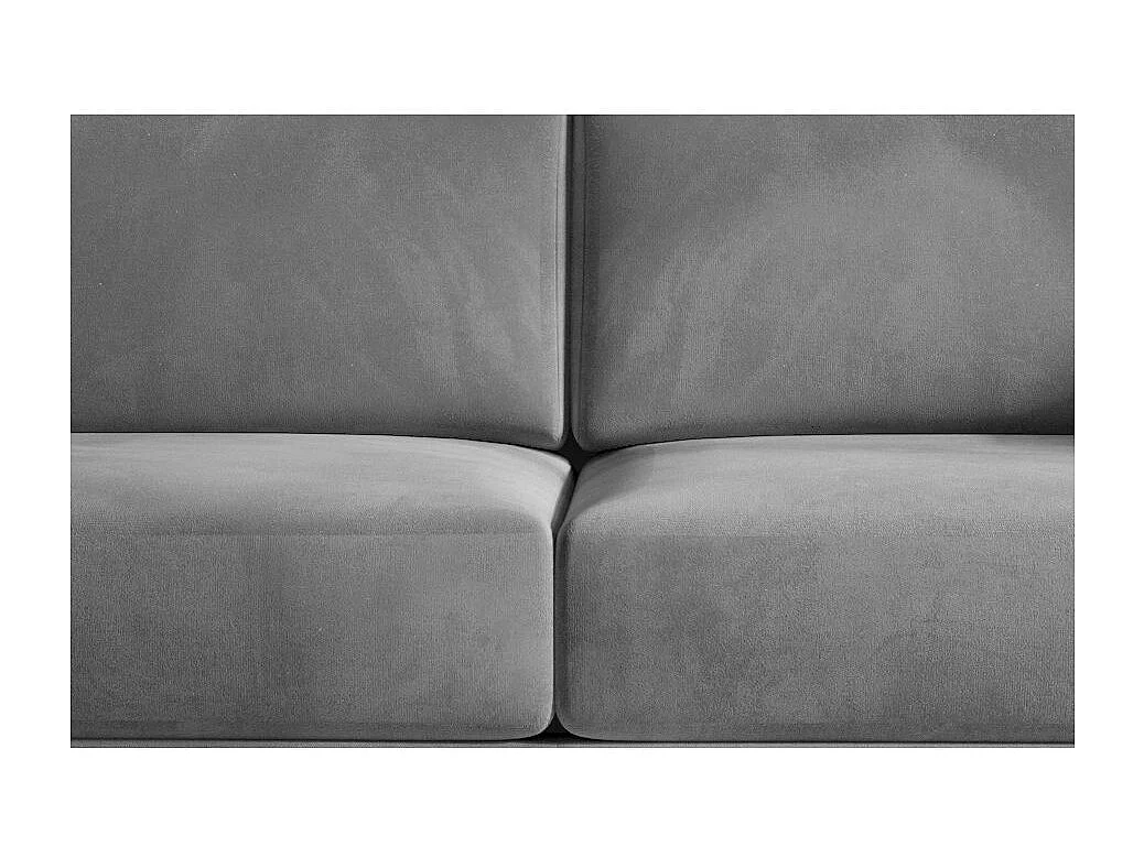 Sofá convertible recto DAVINA de terciopelo con compartimento de almacenamiento - Patas de metal negro-Color Gris oscuro