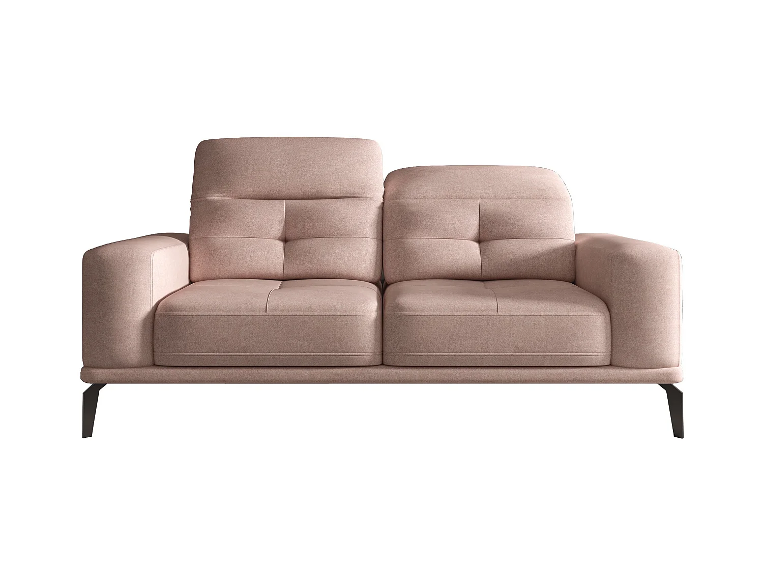 Canapé droit design 2-3 places tissu rose clair Torpille 195cm