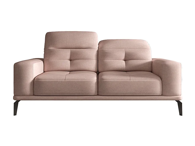 Canapé droit design 2-3 places tissu rose clair Torpille 195cm