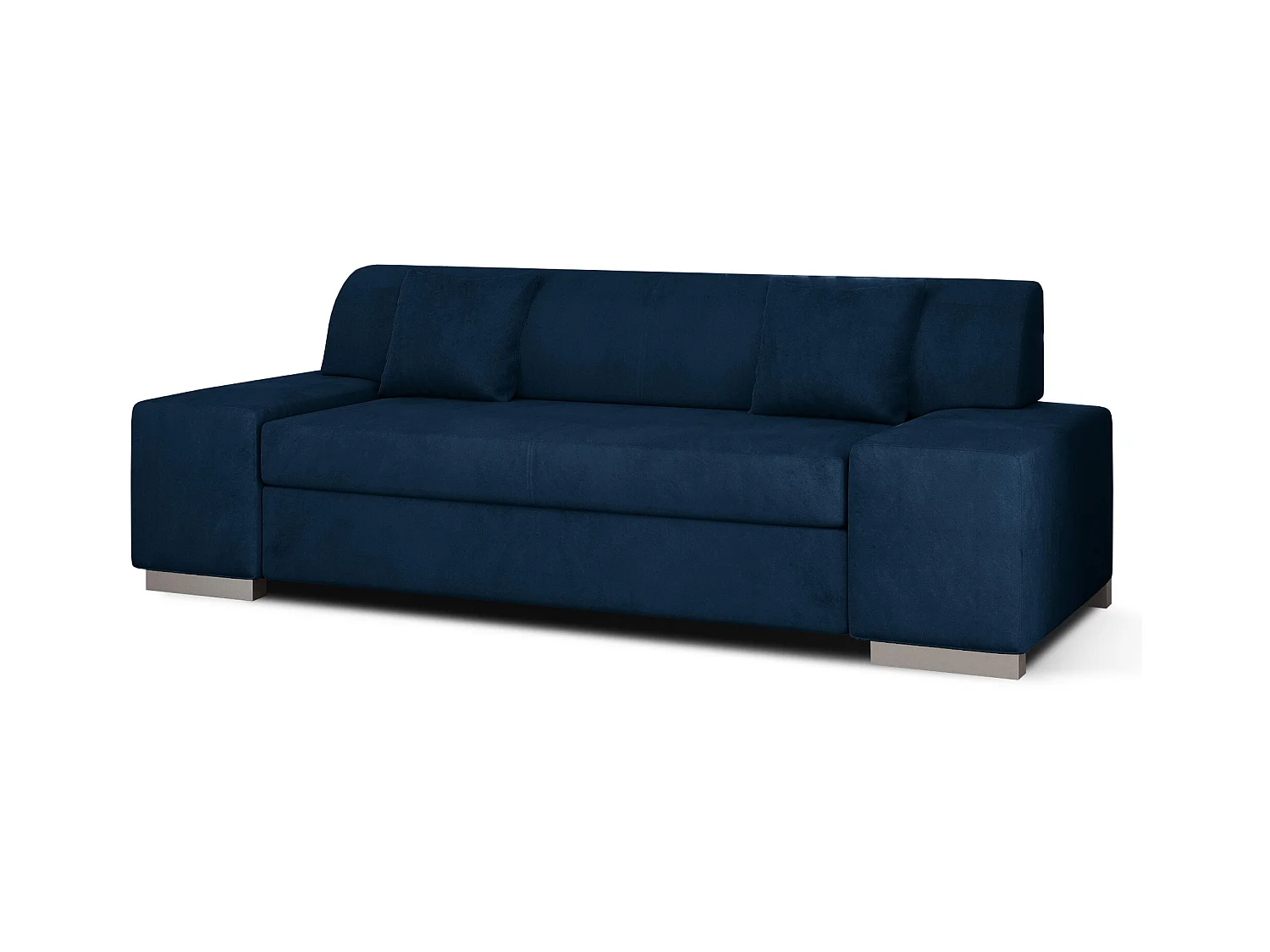 Canapé minimaliste 3-4 places velours bleu marine Plazo 210cm