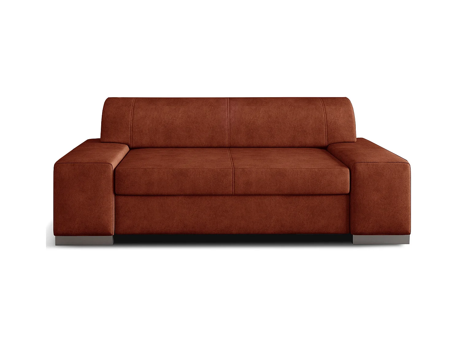 Canapé minimaliste 2-3 places tissu rouge brique Plazo 190cm