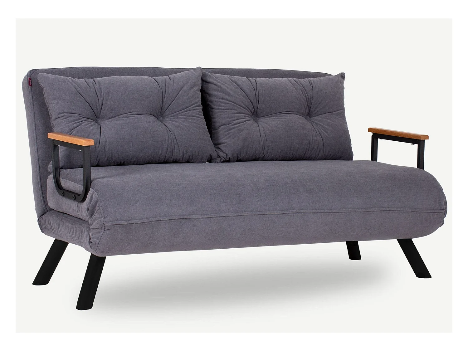 Fauteuil convertible tissu Sylvano-Couleur Gris-2 places