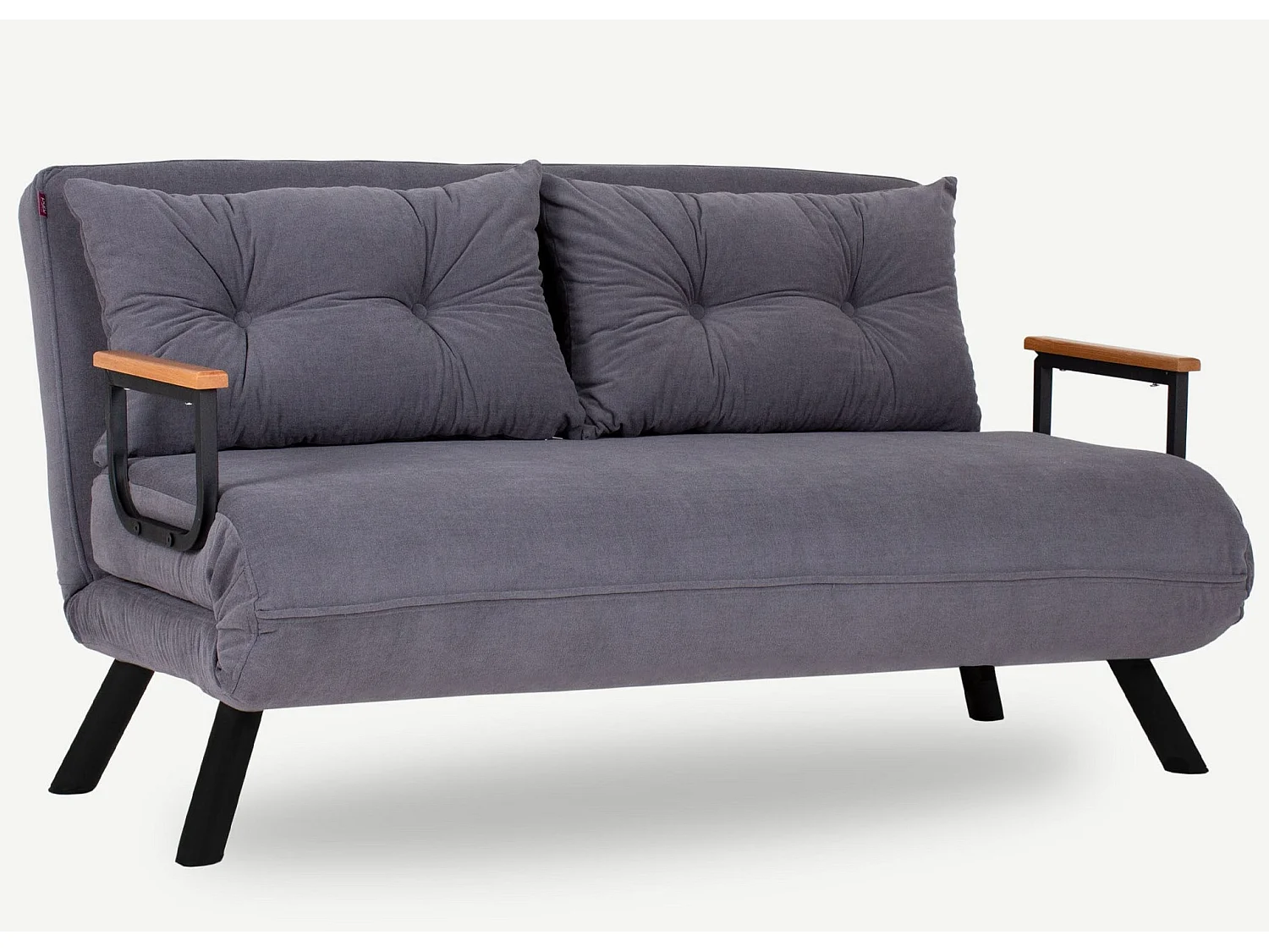 Fauteuil convertible tissu Sylvano-Couleur Gris-2 places