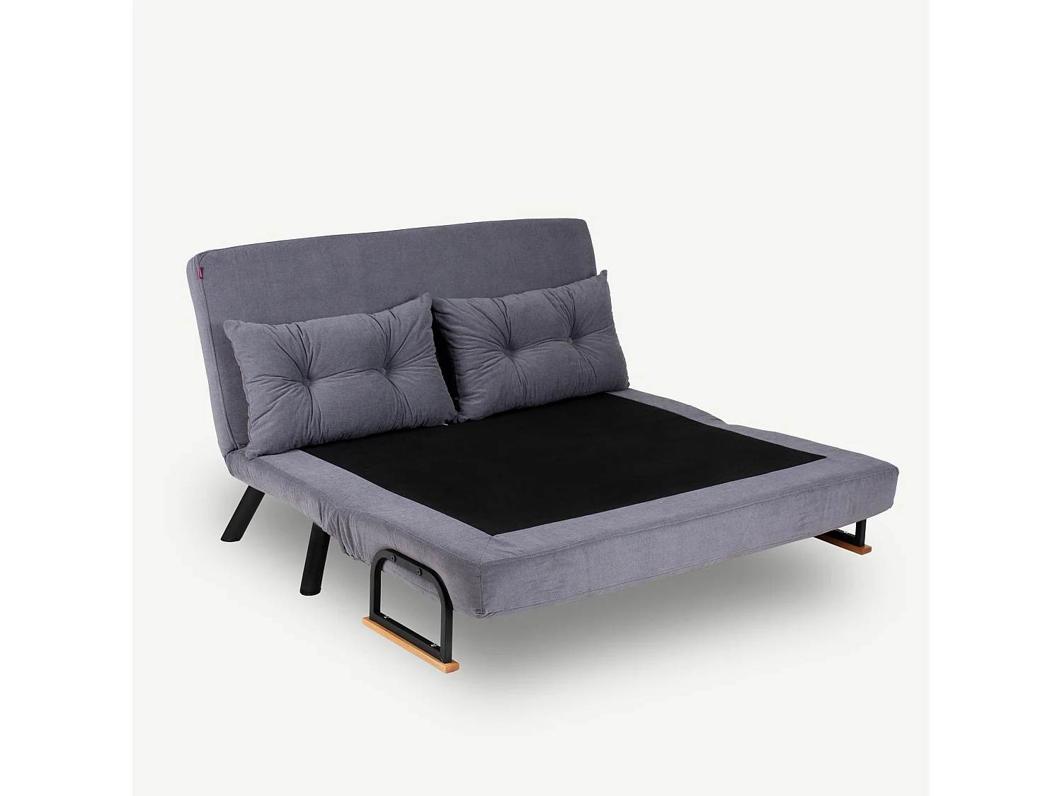 Fauteuil convertible tissu Sylvano-Couleur Gris-2 places